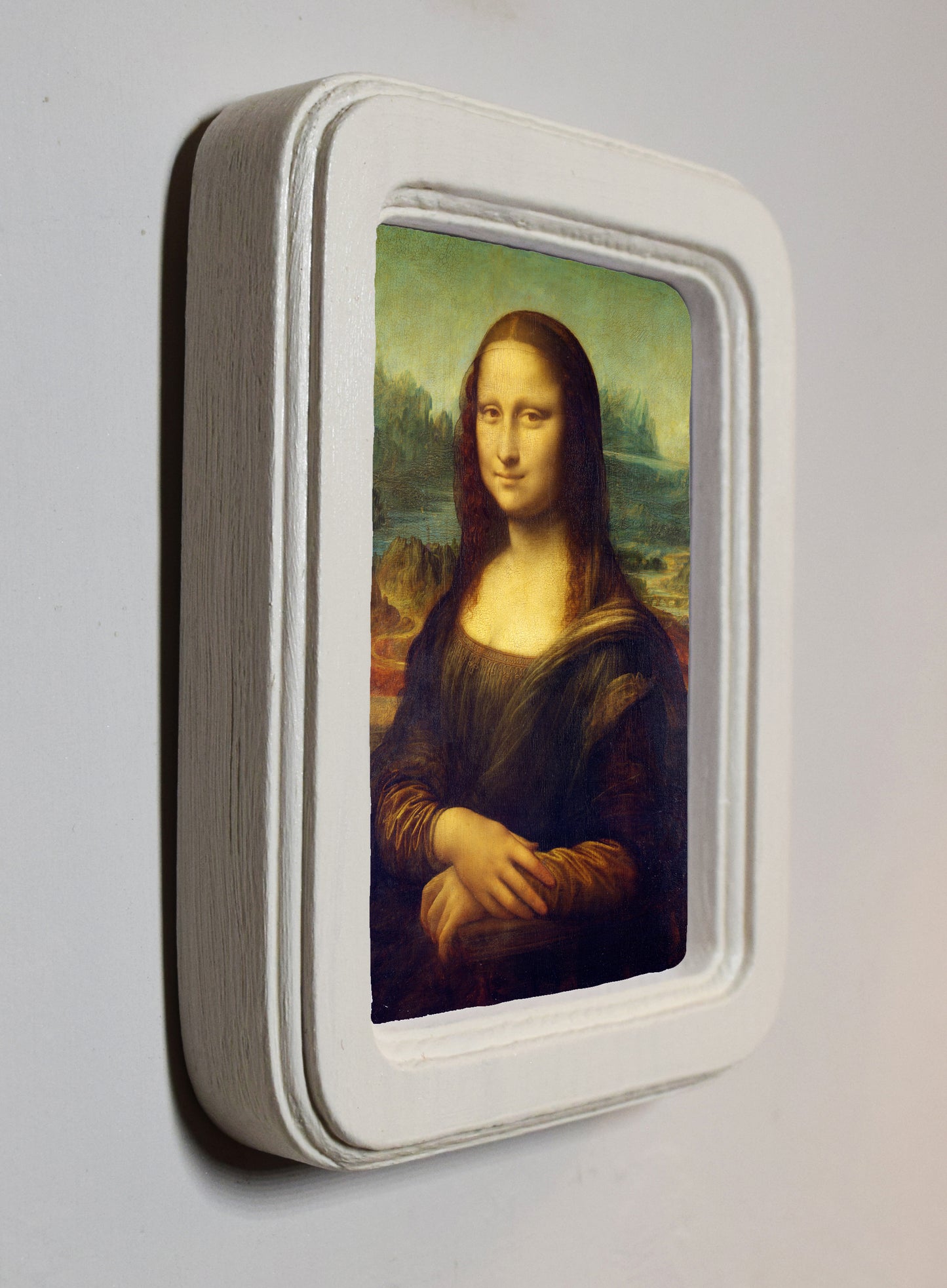 Mona Lisa Leonardo da Vinci 1503–1506 4" x 6" Rectangle Roman Edged Wooden Framed Classic Art Print