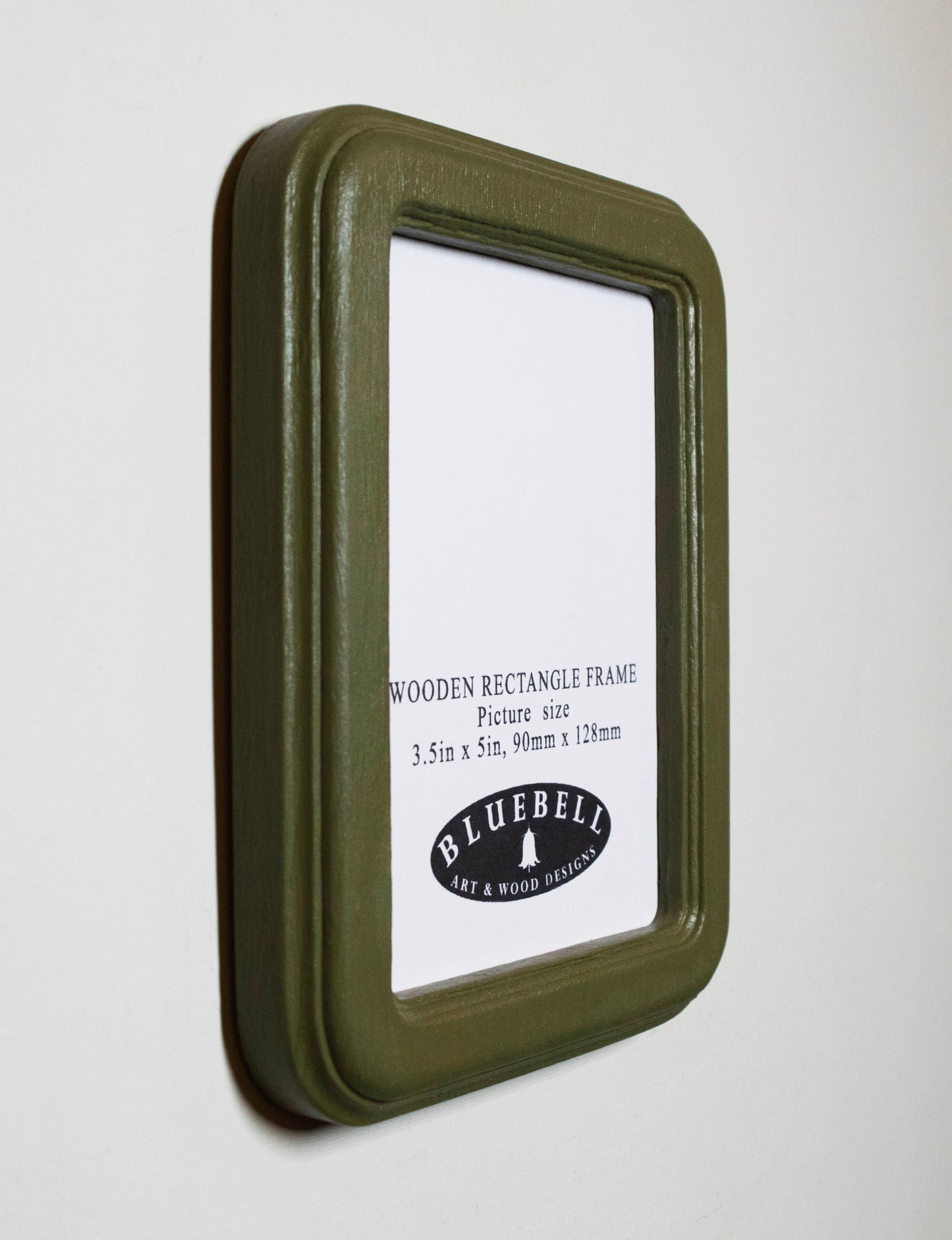 Olive Green 3.5" x 5" Rectangle Roman Edged Handmade Wooden Photo Picture Frame