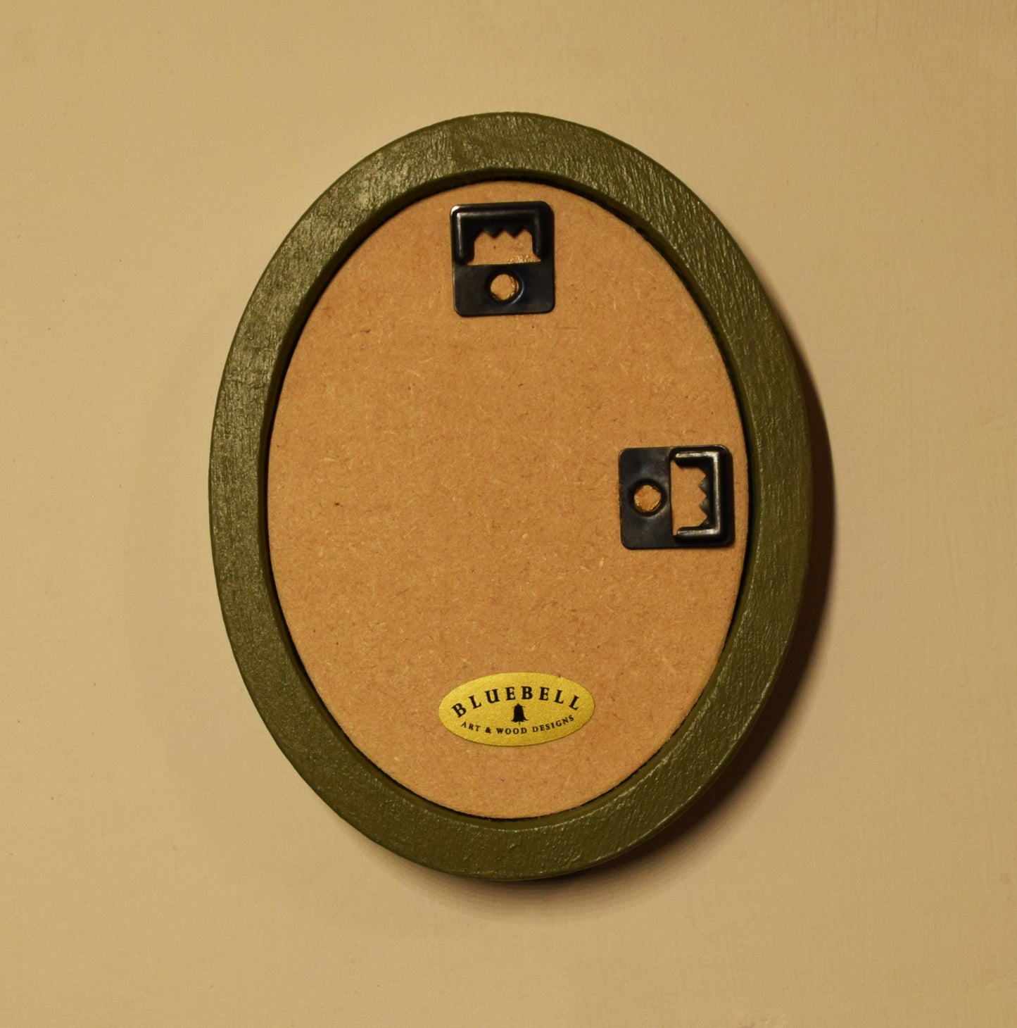 Olive Green 3" x 4" Oval Handmade Wooden Photo Picture Frame