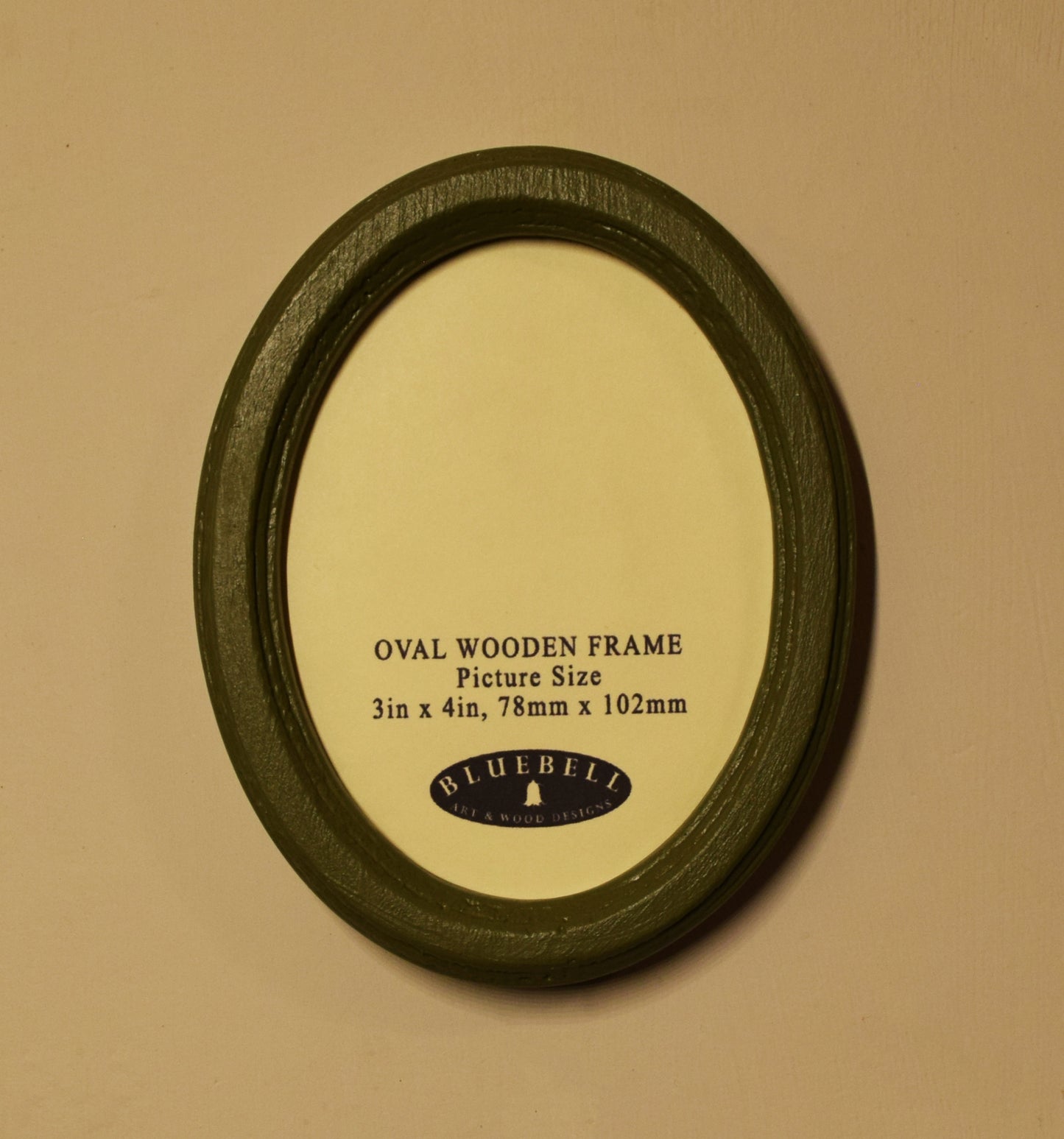 Olive Green 3" x 4" Oval Handmade Wooden Photo Picture Frame