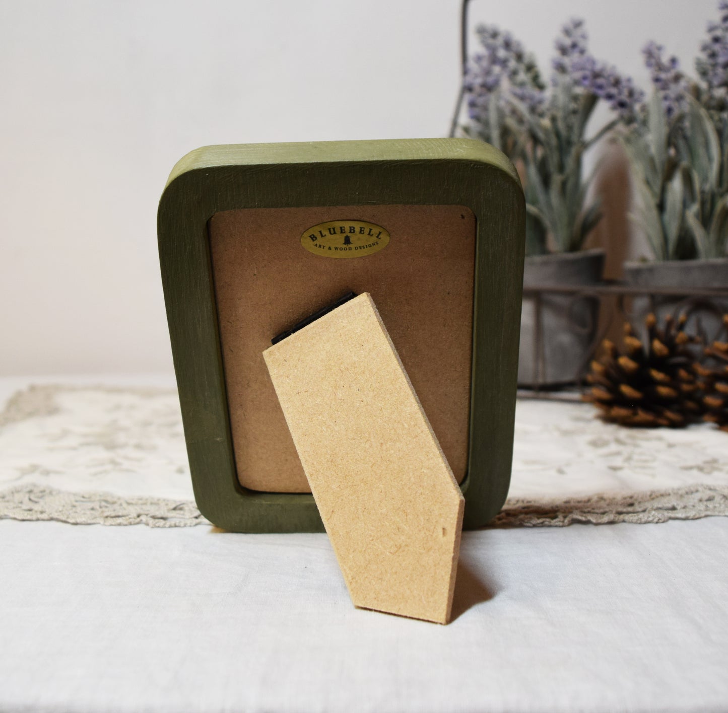 Olive Green 3" x 4" Rectangle Handmade Wooden Photo Picture Frame