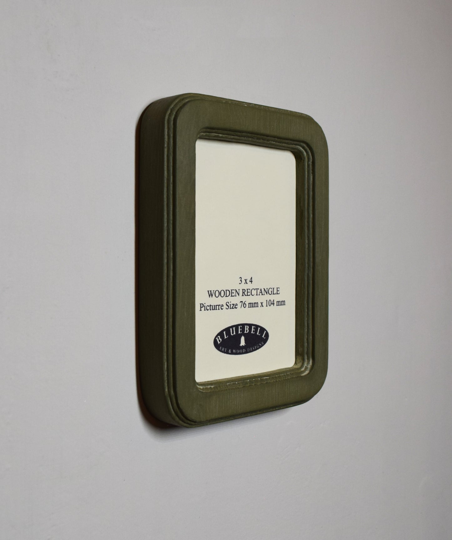 Olive Green 3" x 4" Rectangle Handmade Wooden Photo Picture Frame