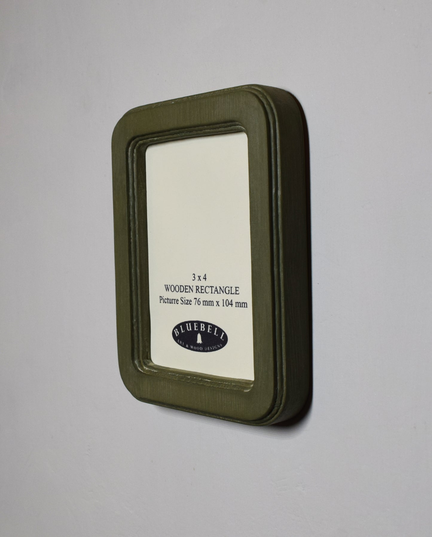 Olive Green 3" x 4" Rectangle Handmade Wooden Photo Picture Frame