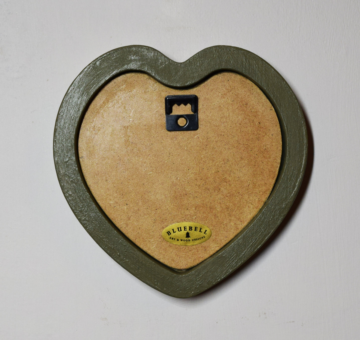 Olive Green 4" x 4" Heart Handmade Wooden Photo Picture Frame