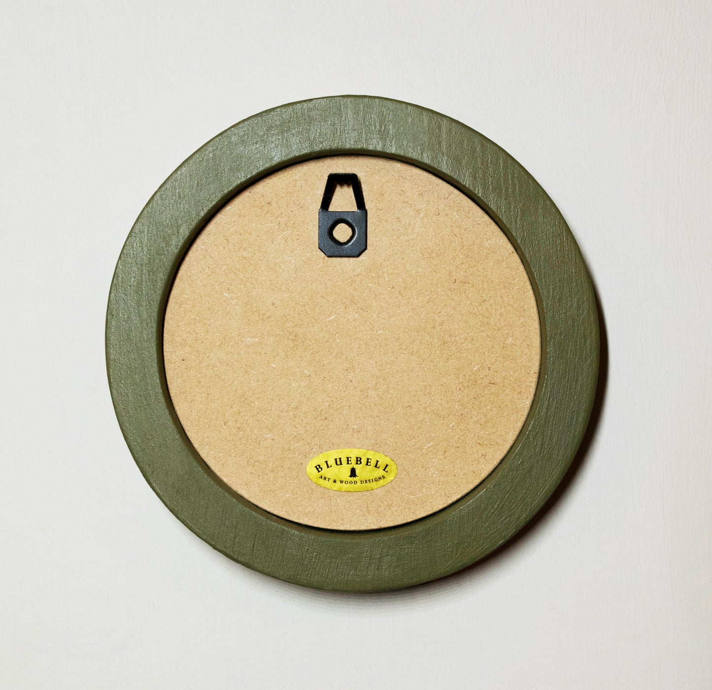 Olive Green 4" x 4" Round Roman Edged Handmade Wooden Photo Picture Frame