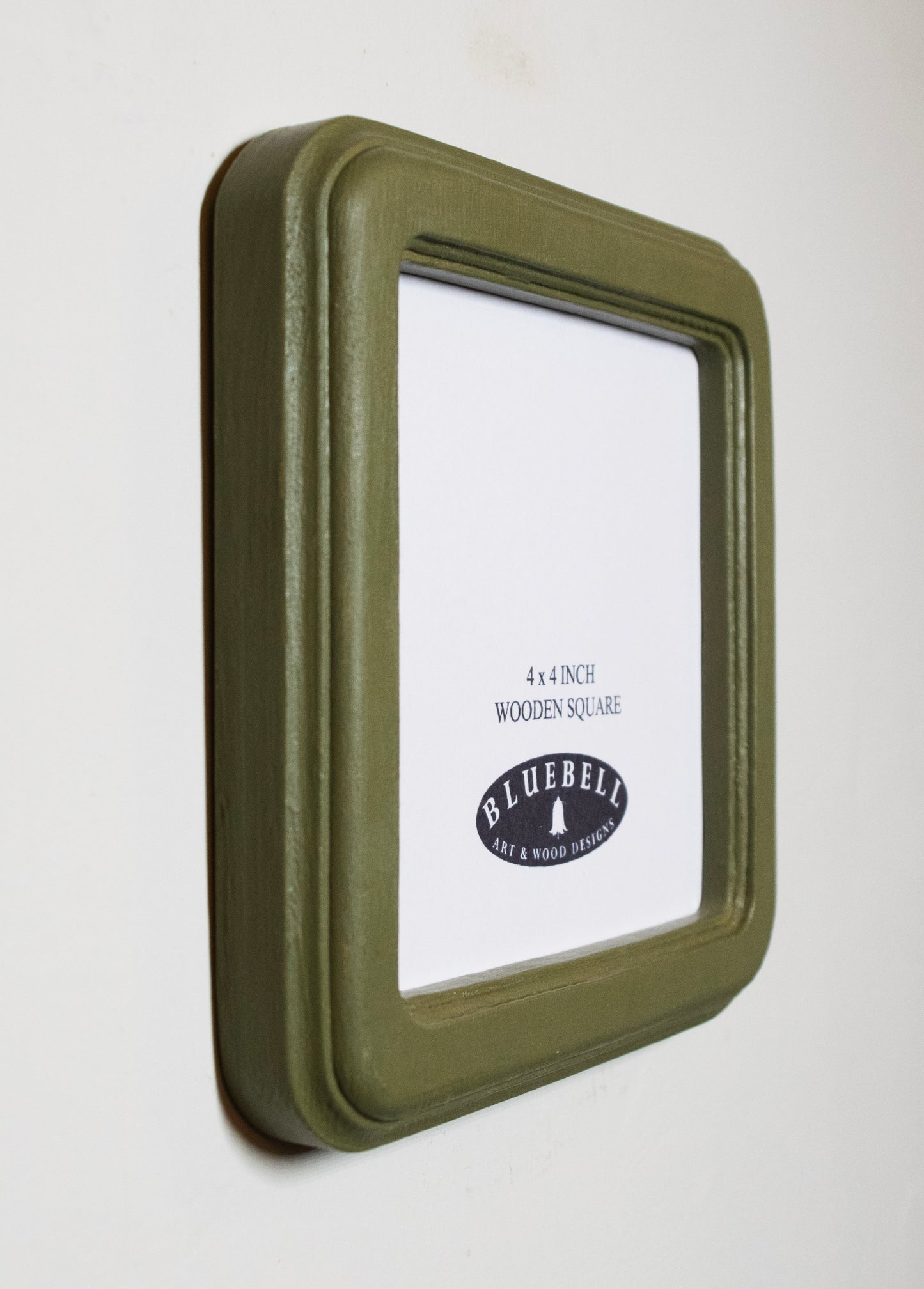 Olive Green 4" x 4" Square Handmade Wooden Photo Picture Frame