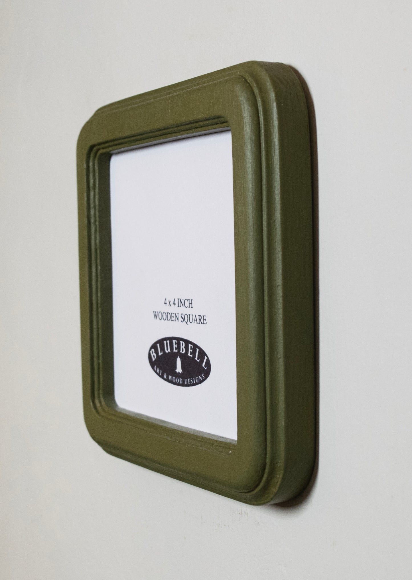 Olive Green 4" x 4" Square Handmade Wooden Photo Picture Frame