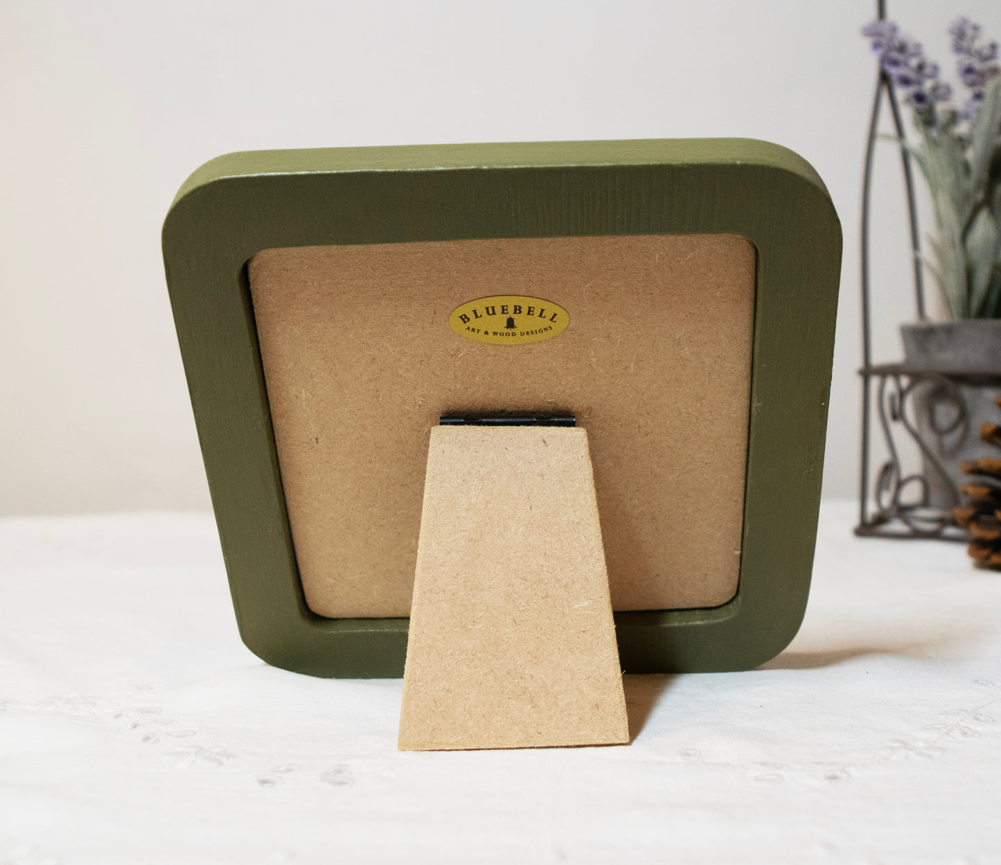 Olive Green 4" x 4" Square Handmade Wooden Photo Picture Frame