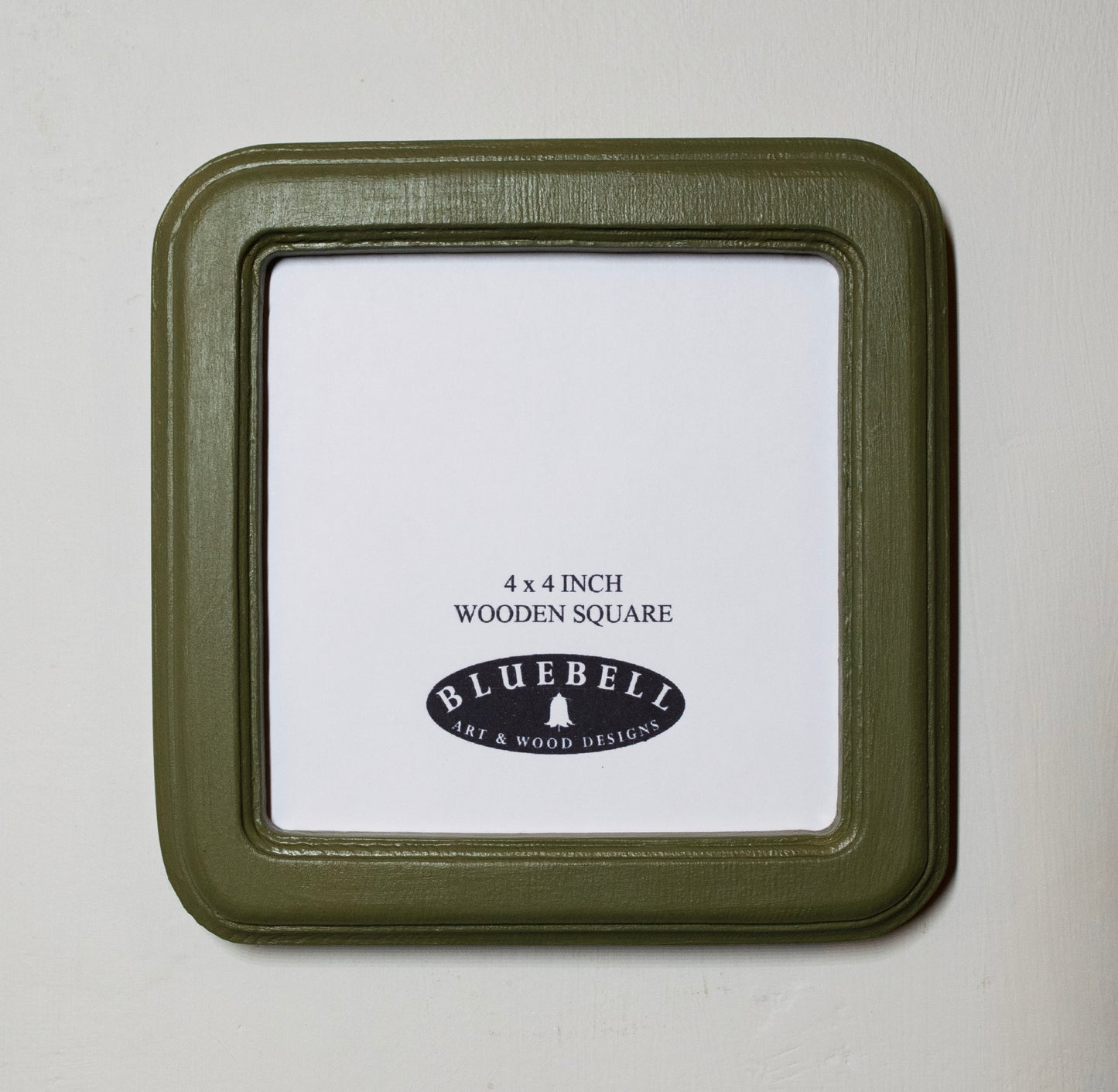 Olive Green 4" x 4" Square Handmade Wooden Photo Picture Frame