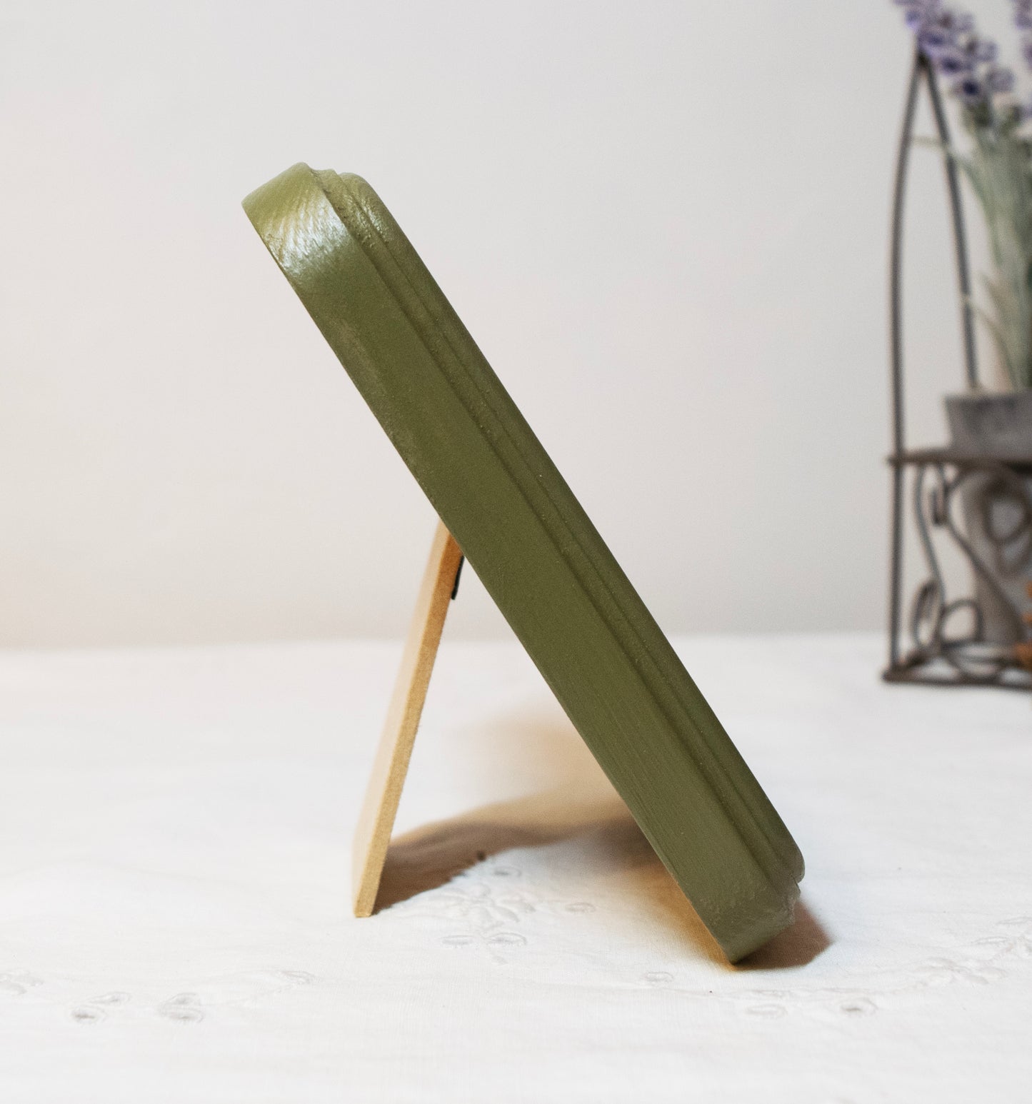 Olive Green 4" x 4" Square Handmade Wooden Photo Picture Frame