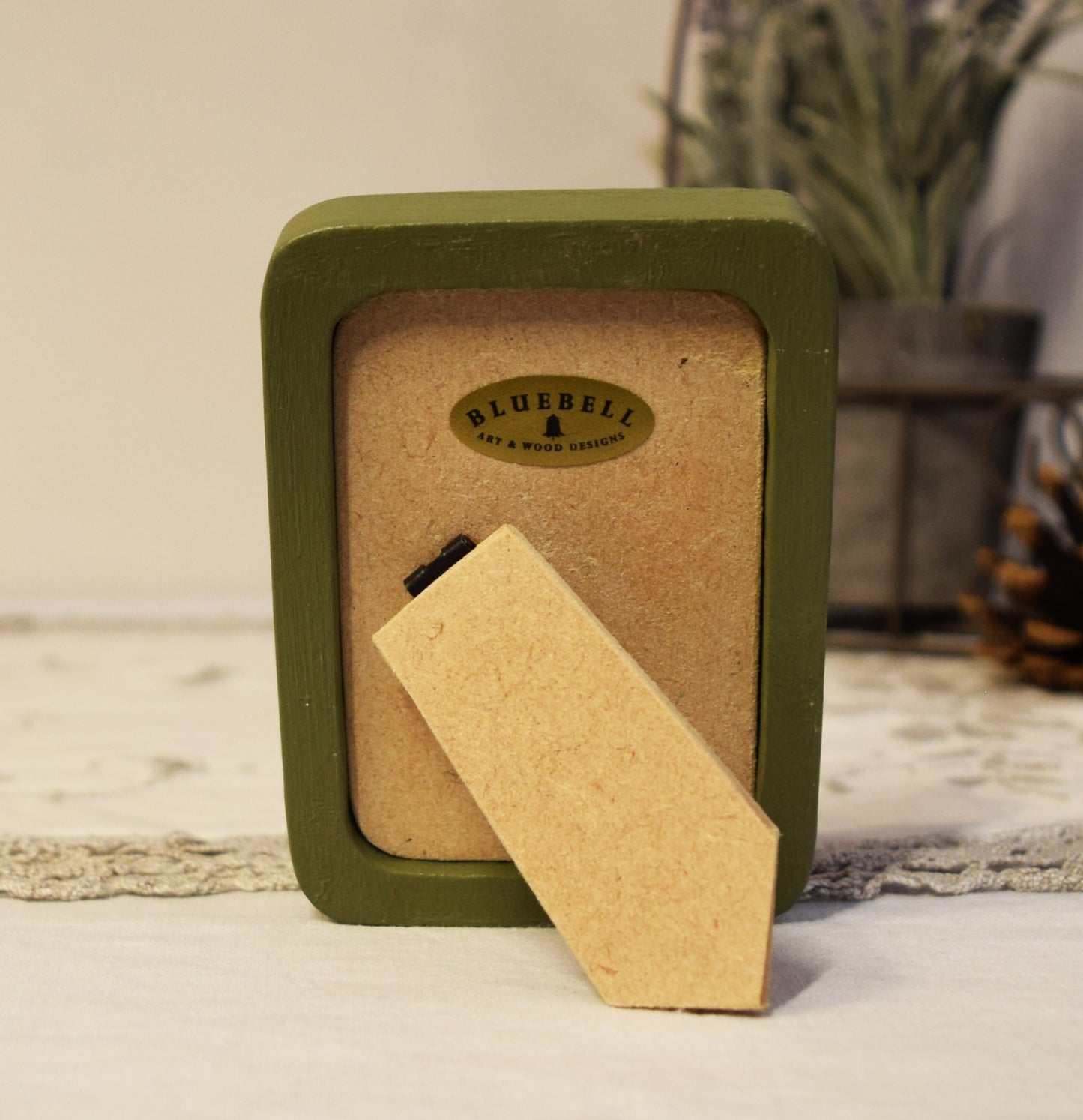 Olive Green 2" x 3" Rectangle Handmade Wooden Photo Picture Frame
