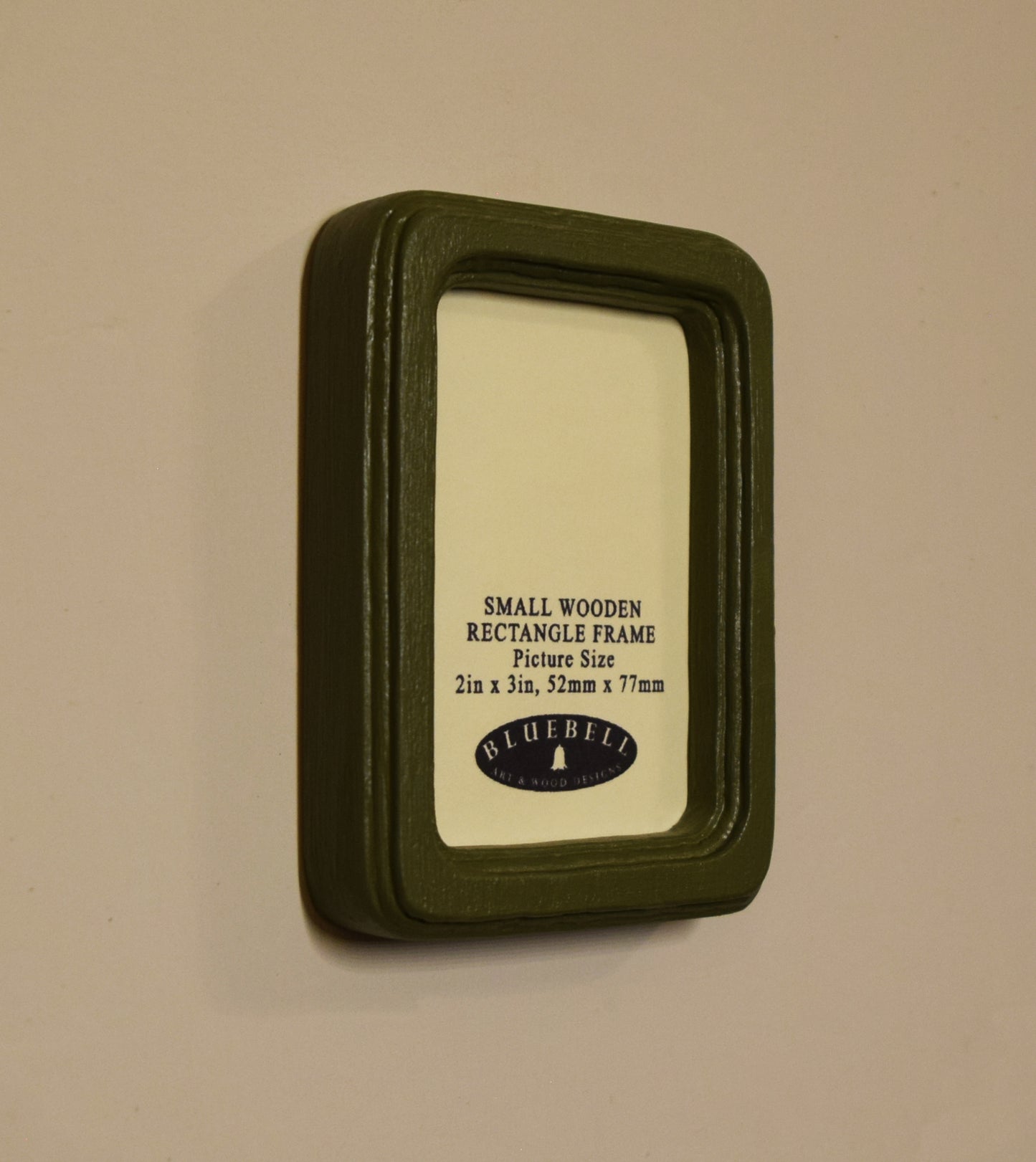 Olive Green 2" x 3" Rectangle Handmade Wooden Photo Picture Frame