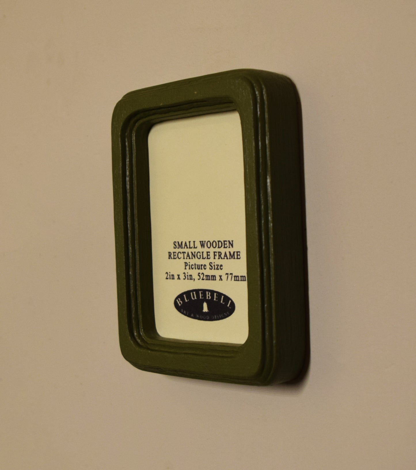 Olive Green 2" x 3" Rectangle Handmade Wooden Photo Picture Frame