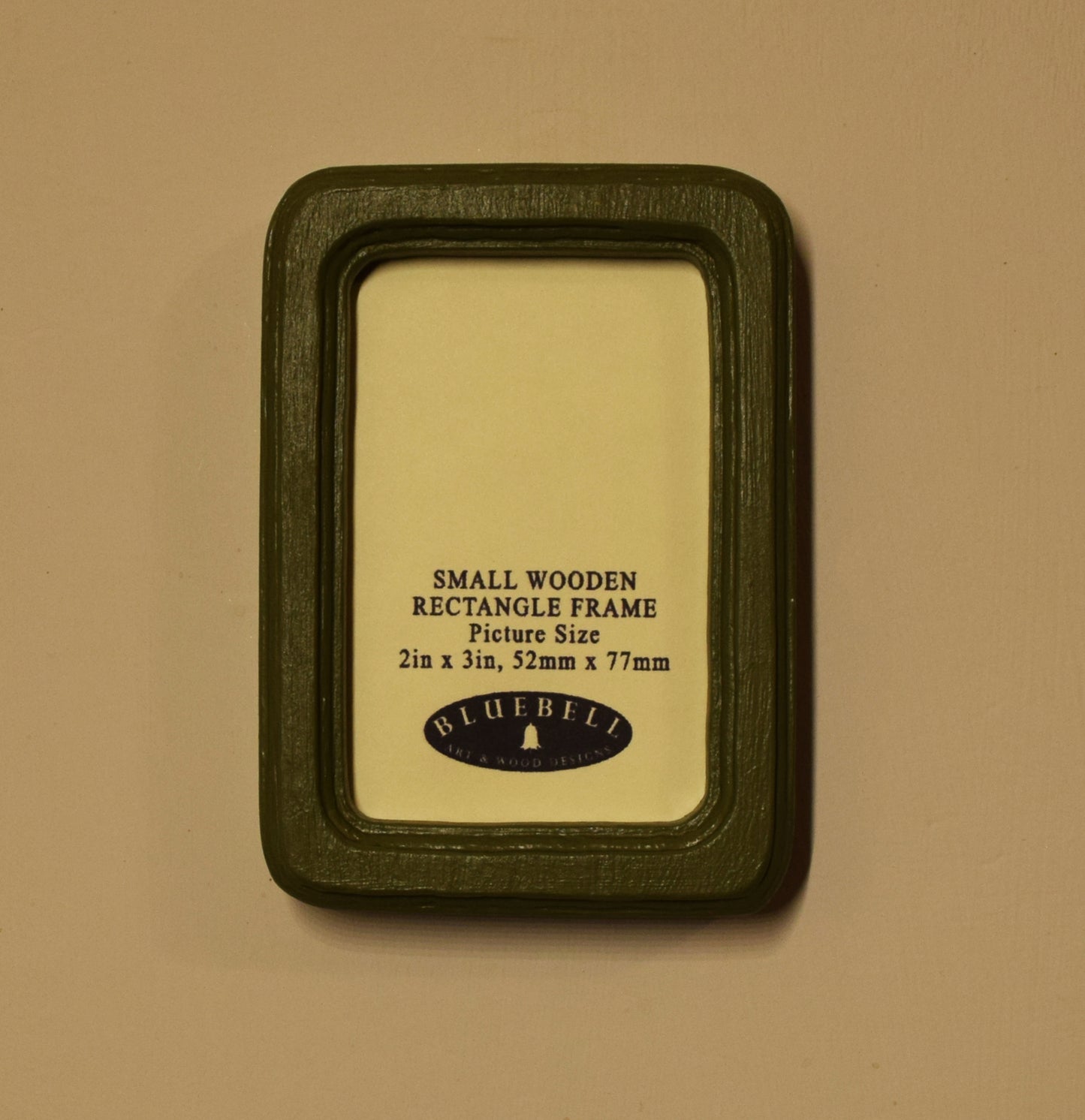 Olive Green 2" x 3" Rectangle Handmade Wooden Photo Picture Frame