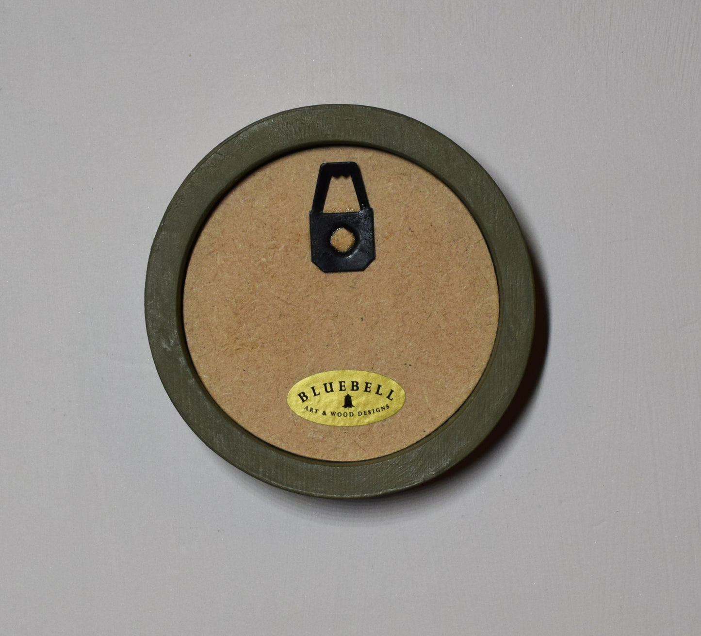 Olive Green 2.5" x 2.5" Round Handmade Wooden Photo Picture Frame