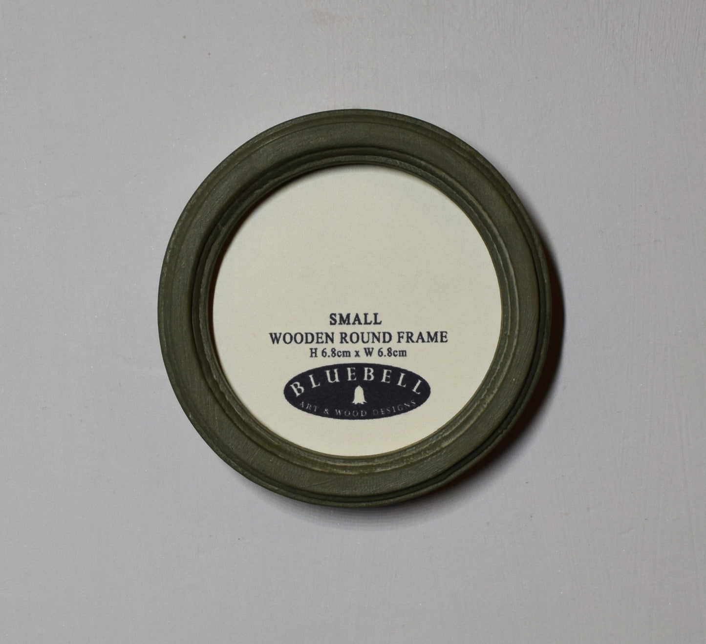 Olive Green 2.5" x 2.5" Round Handmade Wooden Photo Picture Frame