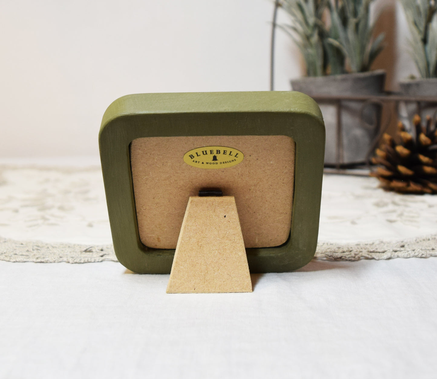 Olive Green 2.5" x 2.5" Square Handmade Wooden Photo Picture Frame