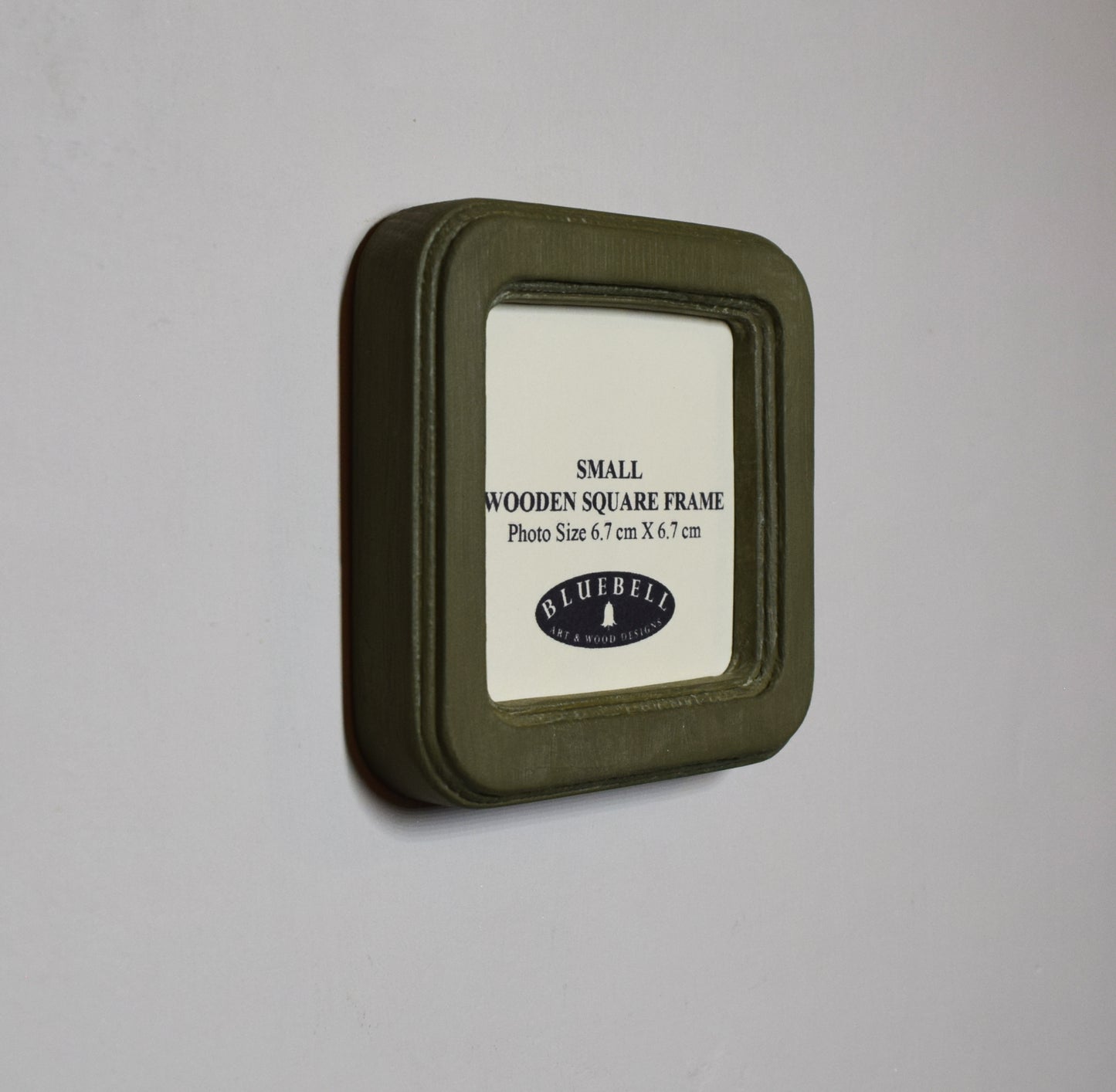 Olive Green 2.5" x 2.5" Square Handmade Wooden Photo Picture Frame