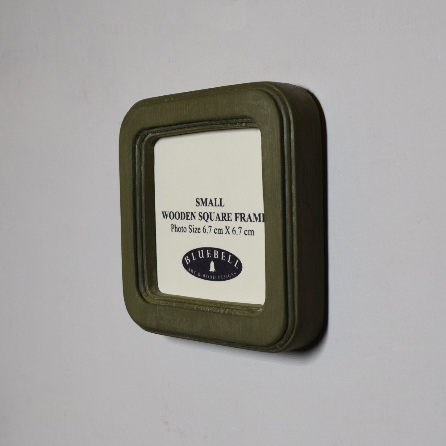 Olive Green 2.5" x 2.5" Square Handmade Wooden Photo Picture Frame