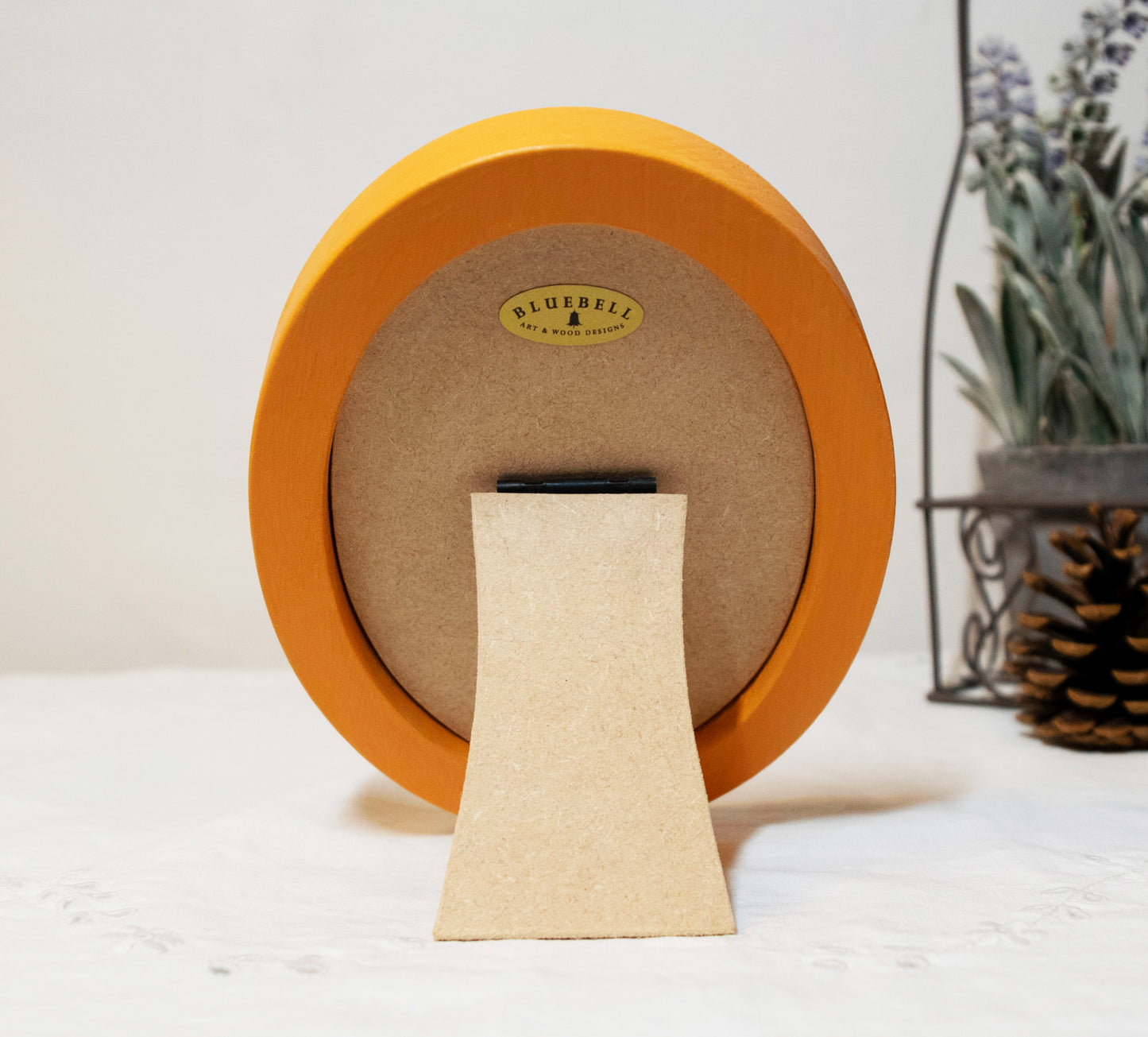 Orange 3.5" x 5" Oval Handmade Wooden Photo Picture Frame