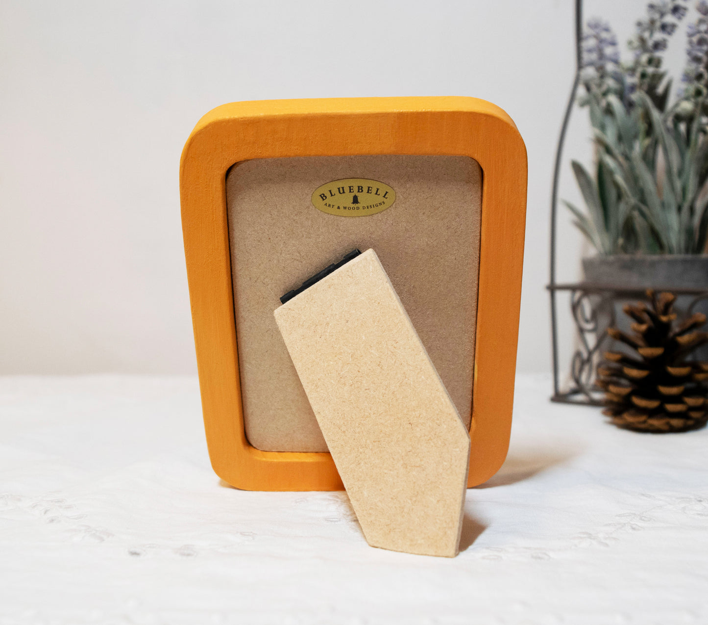 Orange 3" x 4" Rectangle Handmade Wooden Photo Picture Frame