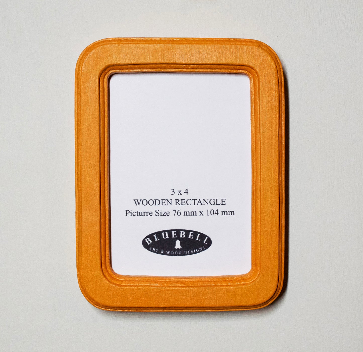 Orange 3" x 4" Rectangle Handmade Wooden Photo Picture Frame