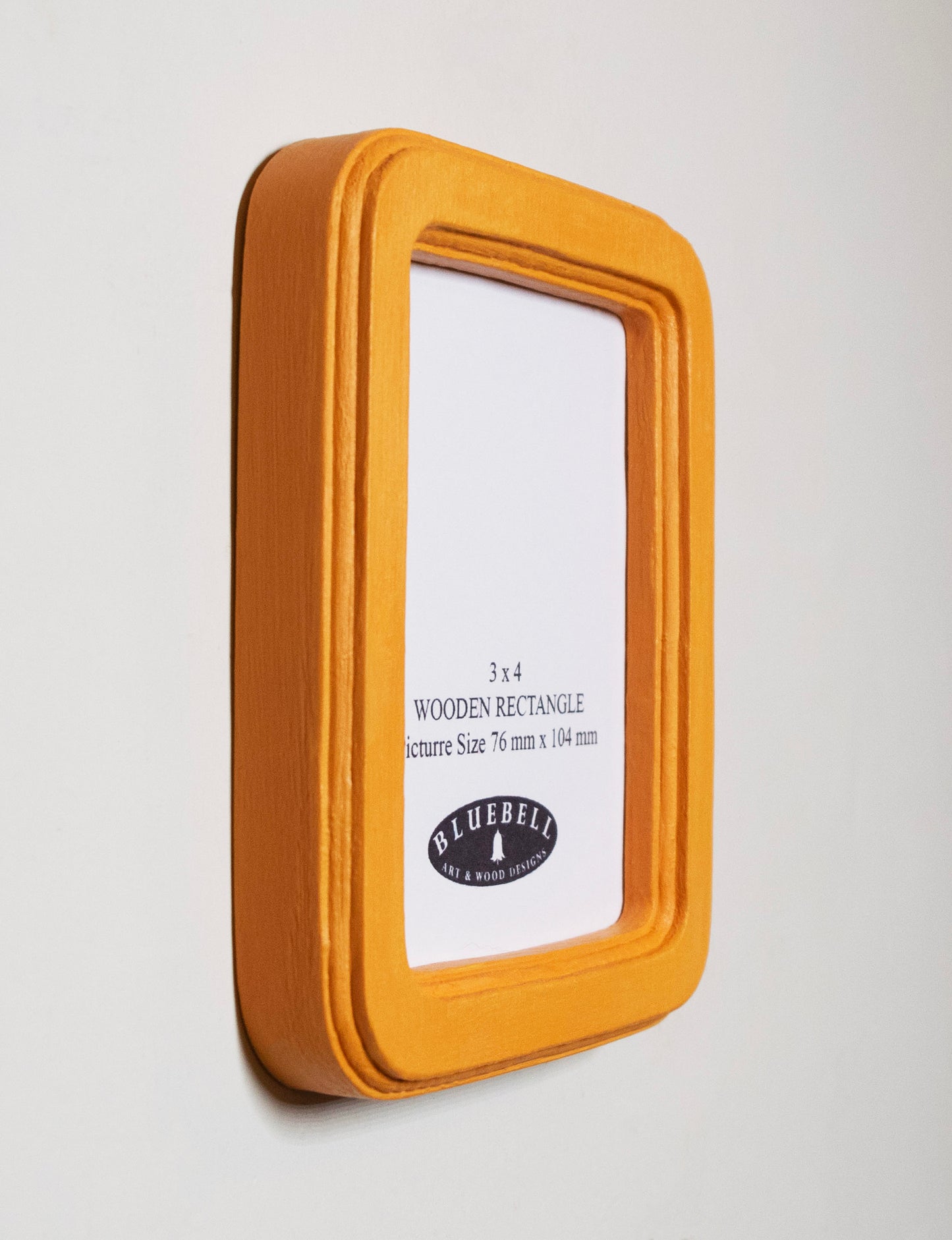 Orange 3" x 4" Rectangle Handmade Wooden Photo Picture Frame