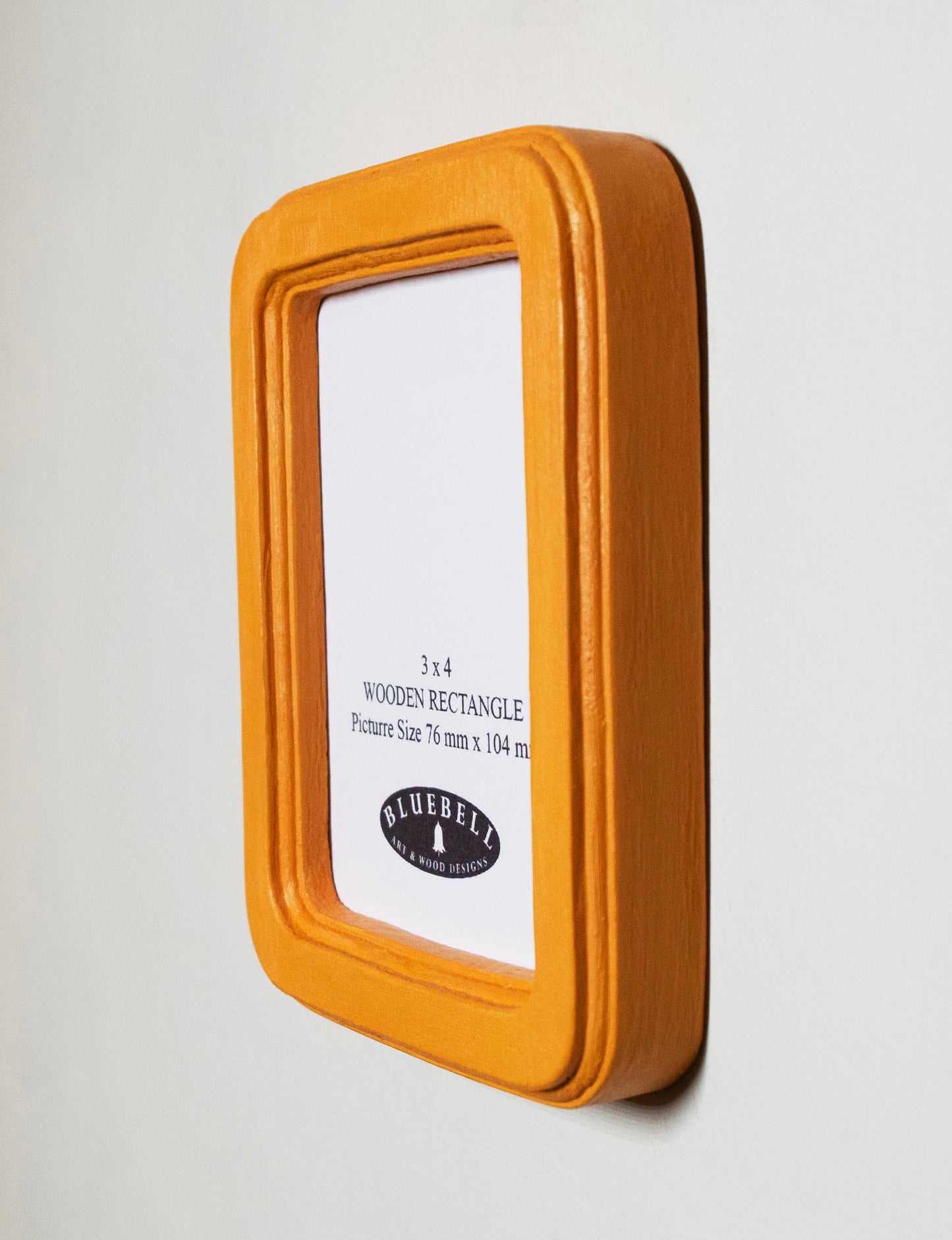 Orange 3" x 4" Rectangle Handmade Wooden Photo Picture Frame