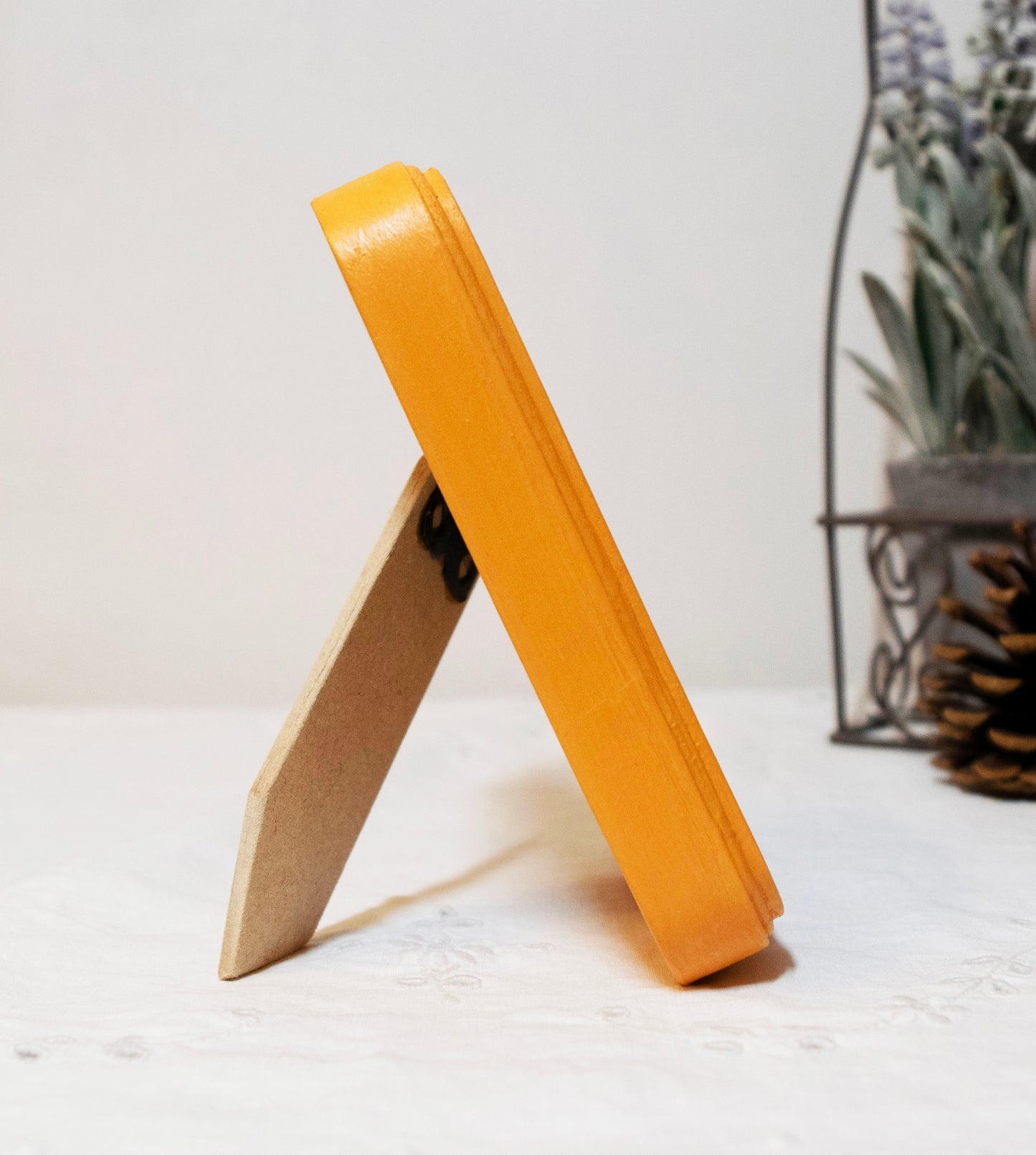 Orange 3" x 4" Rectangle Handmade Wooden Photo Picture Frame