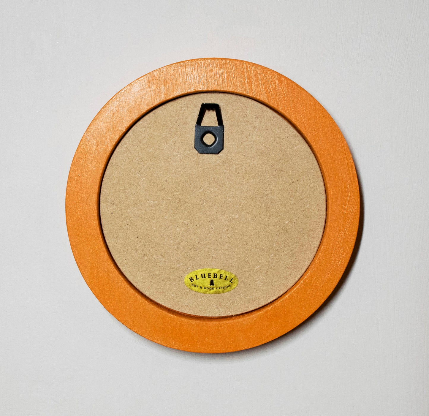 Orange 4" x 4" Round Roman Edged Handmade Wooden Photo Picture Frame