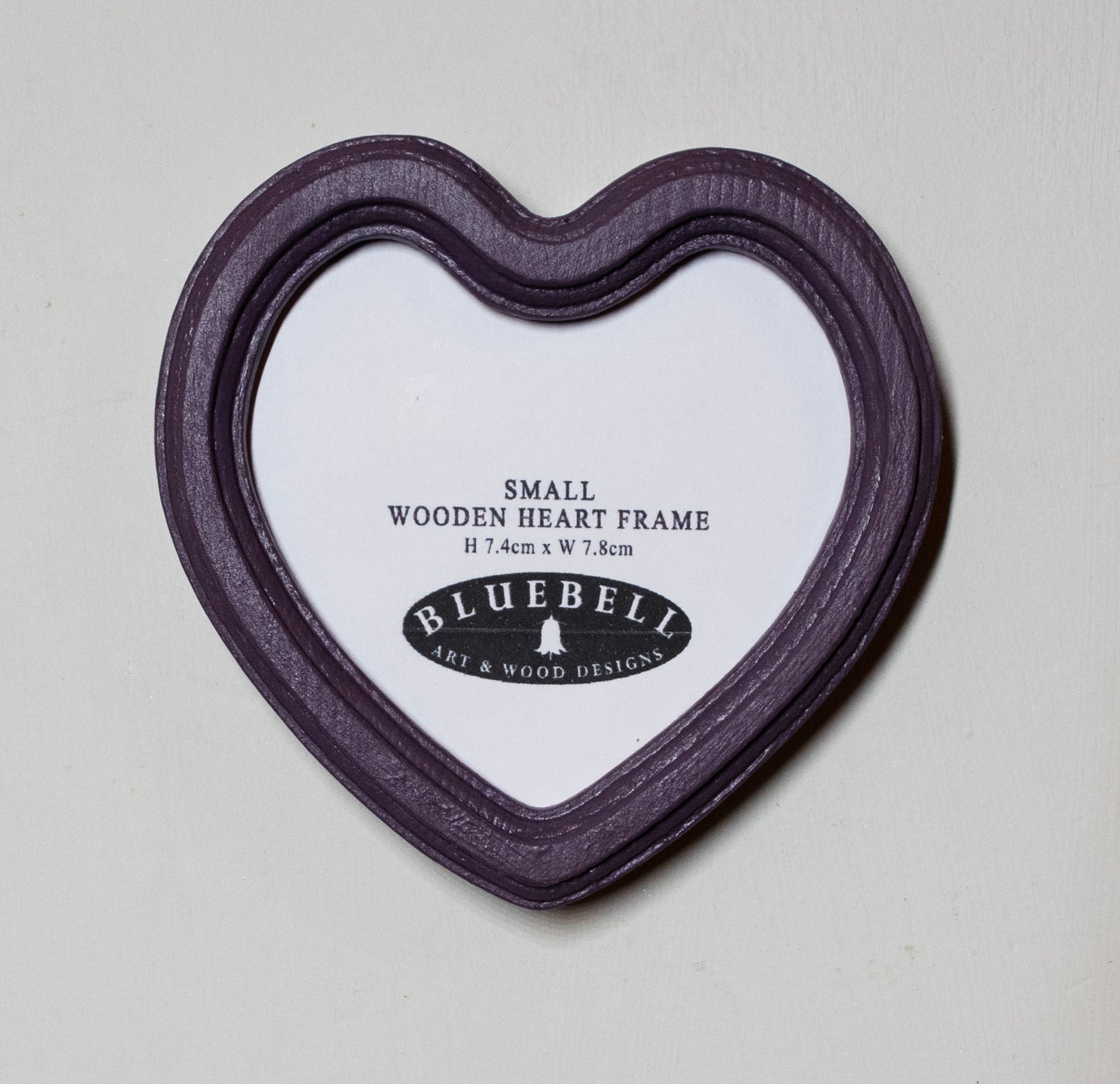Purple 3" x 3" Heart Handmade Wooden Photo Picture Frame