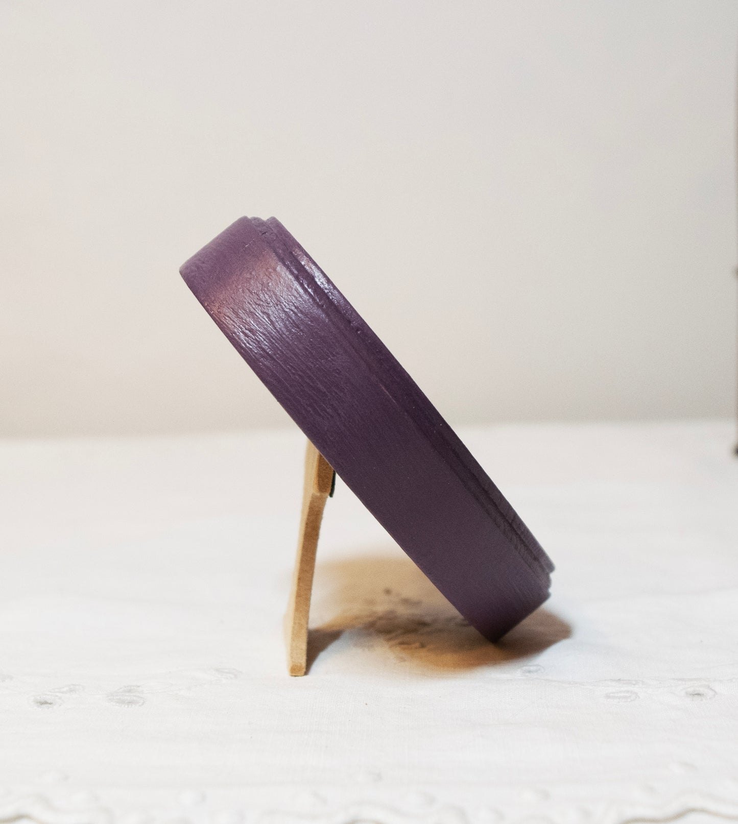 Purple 3" x 3" Heart Handmade Wooden Photo Picture Frame