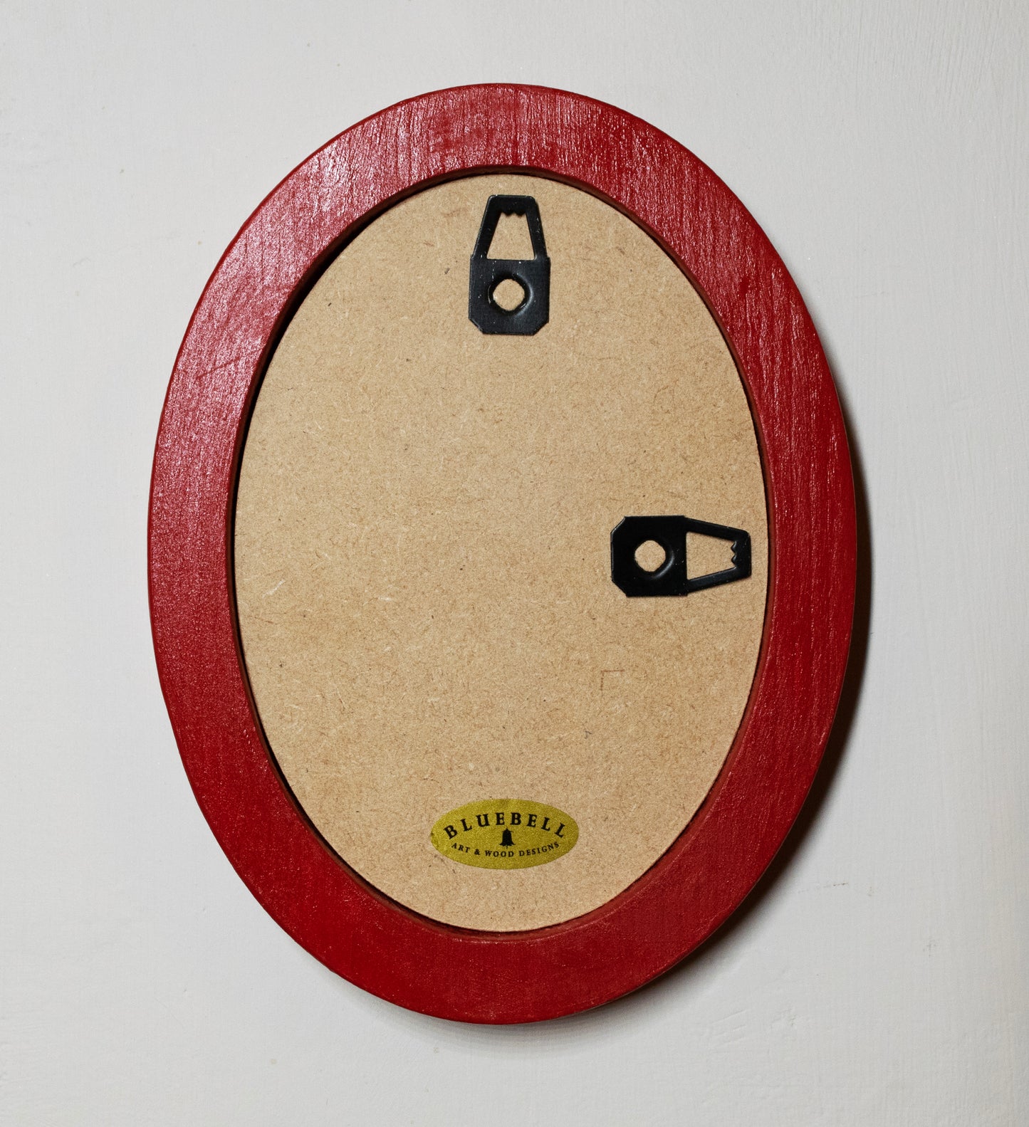 Red 3.5" x 5" Oval Handmade Wooden Photo Picture Frame