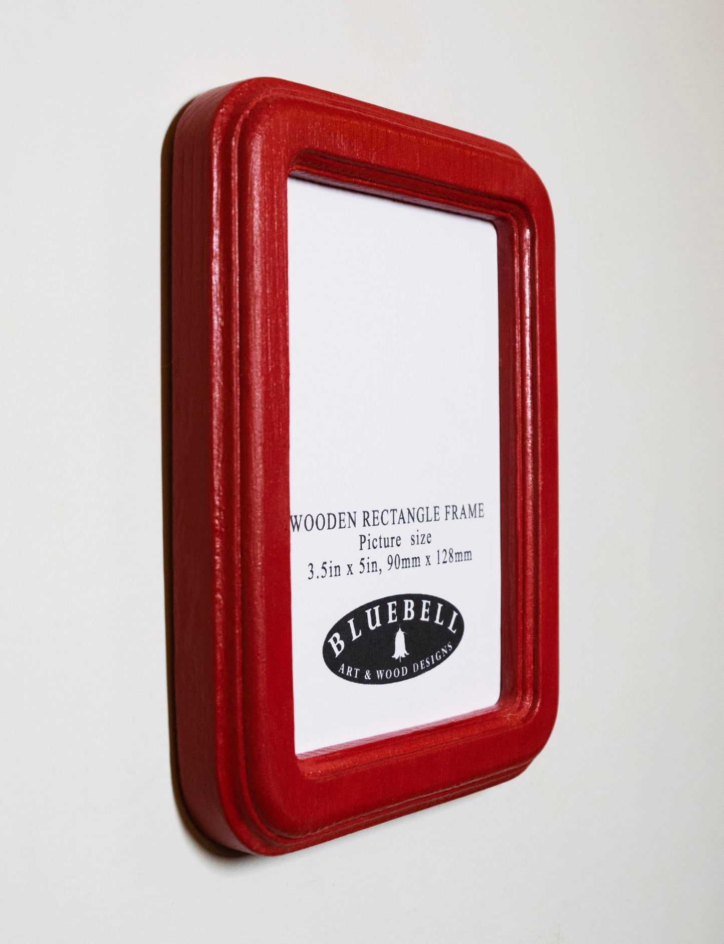 Red 3.5" x 5" Rectangle Roman Edged Handmade Wooden Photo Picture Frame