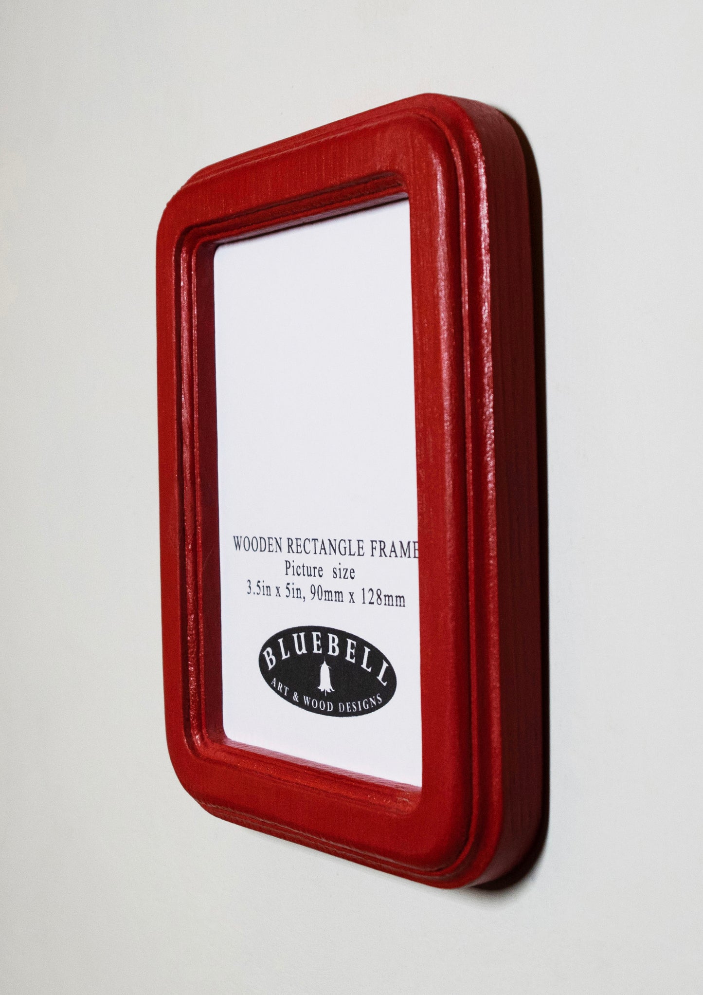 Red 3.5" x 5" Rectangle Roman Edged Handmade Wooden Photo Picture Frame