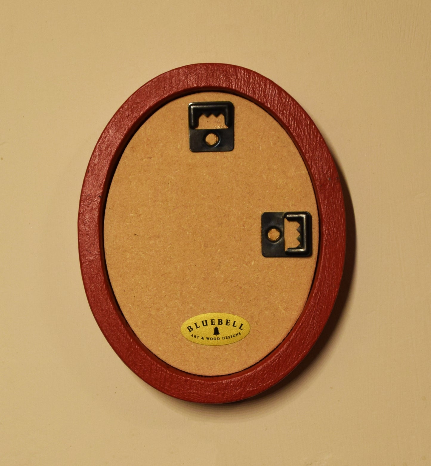 Red 3" x 4" Oval Handmade Wooden Photo Picture Frame