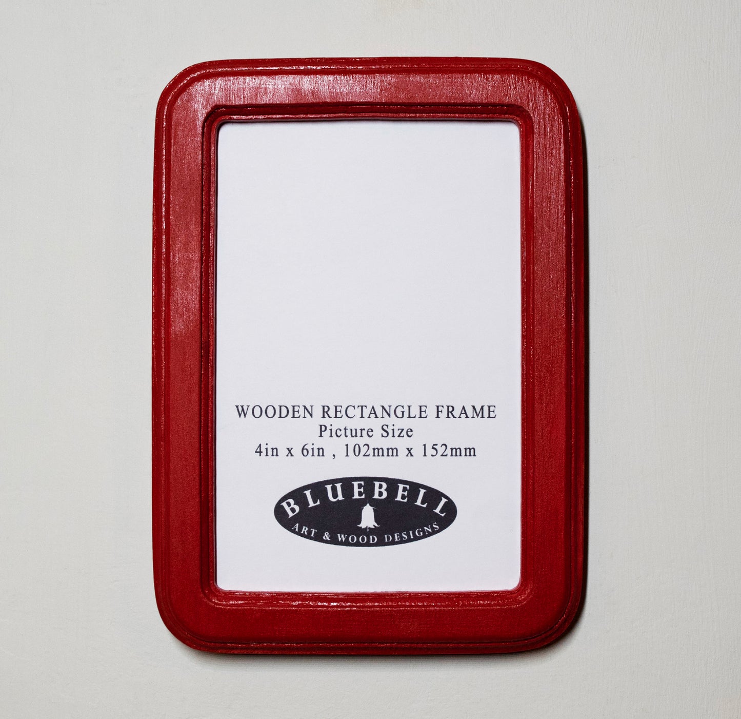 Red 4" x 6" Rectangle Roman Edged Handmade Wooden Photo Picture Frame