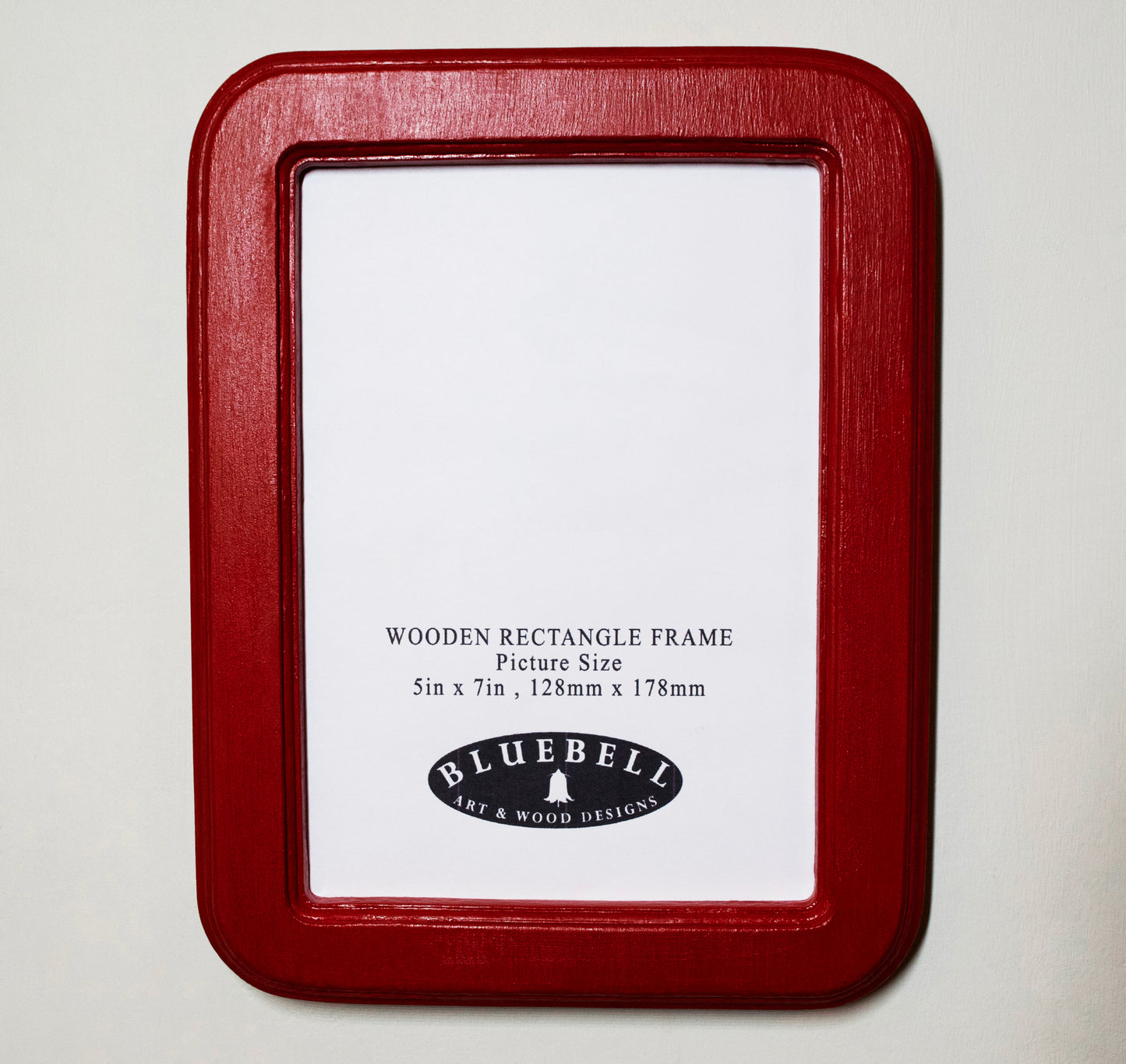 Red 5" x 7" Rectangle Roman Edged Handmade Wooden Photo Picture Frame