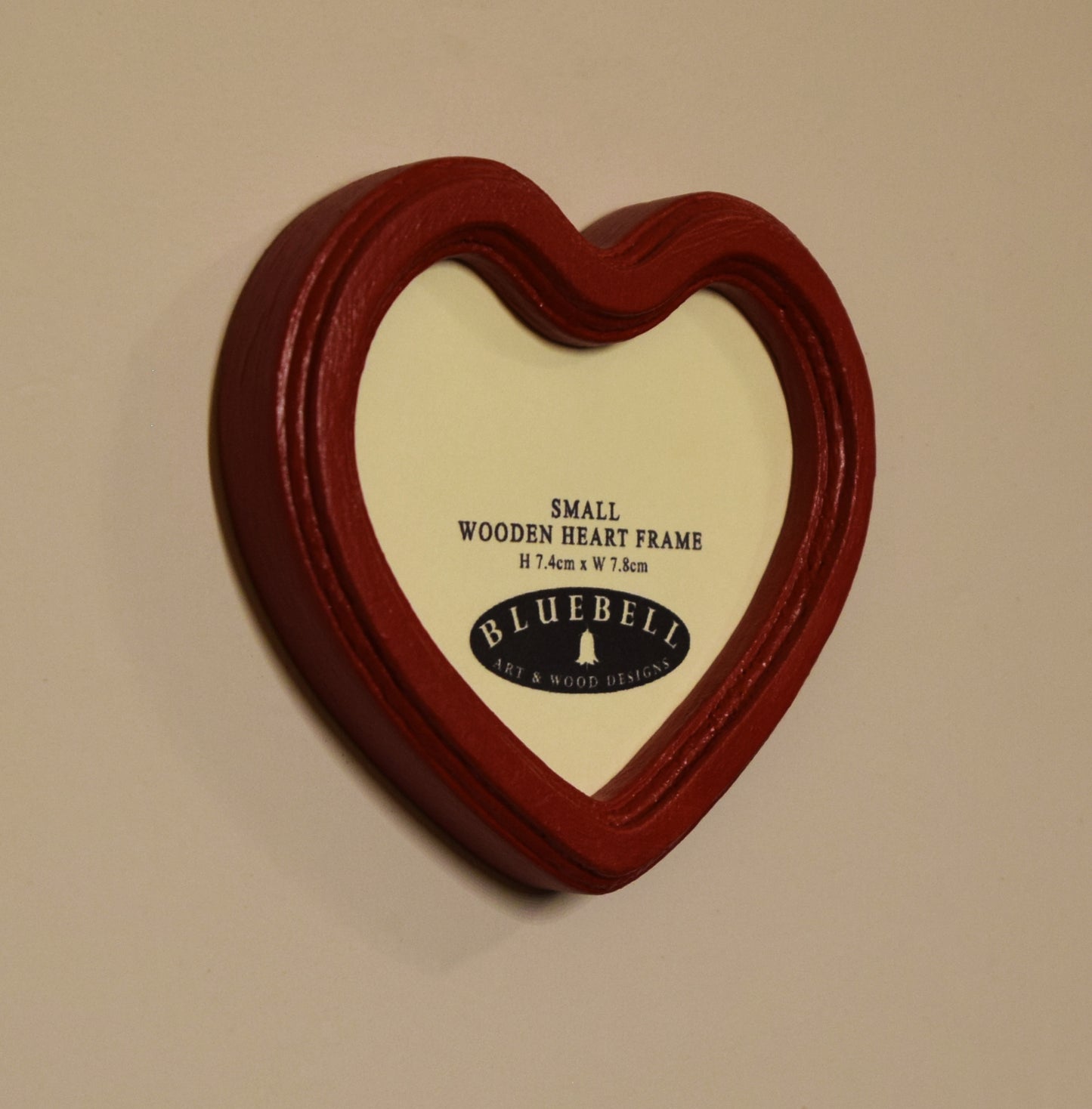 Red 3" x 3" Heart Handmade Wooden Photo Picture Frame