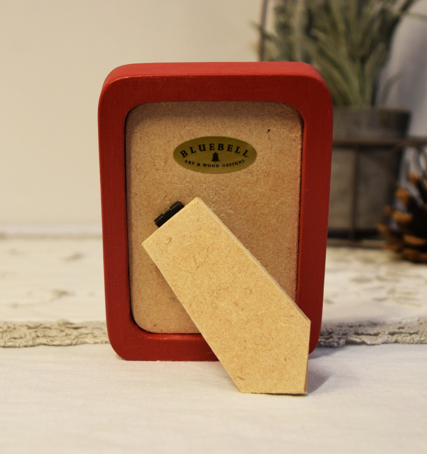 Red 2" x 3" Rectangle Handmade Wooden Photo Picture Frame