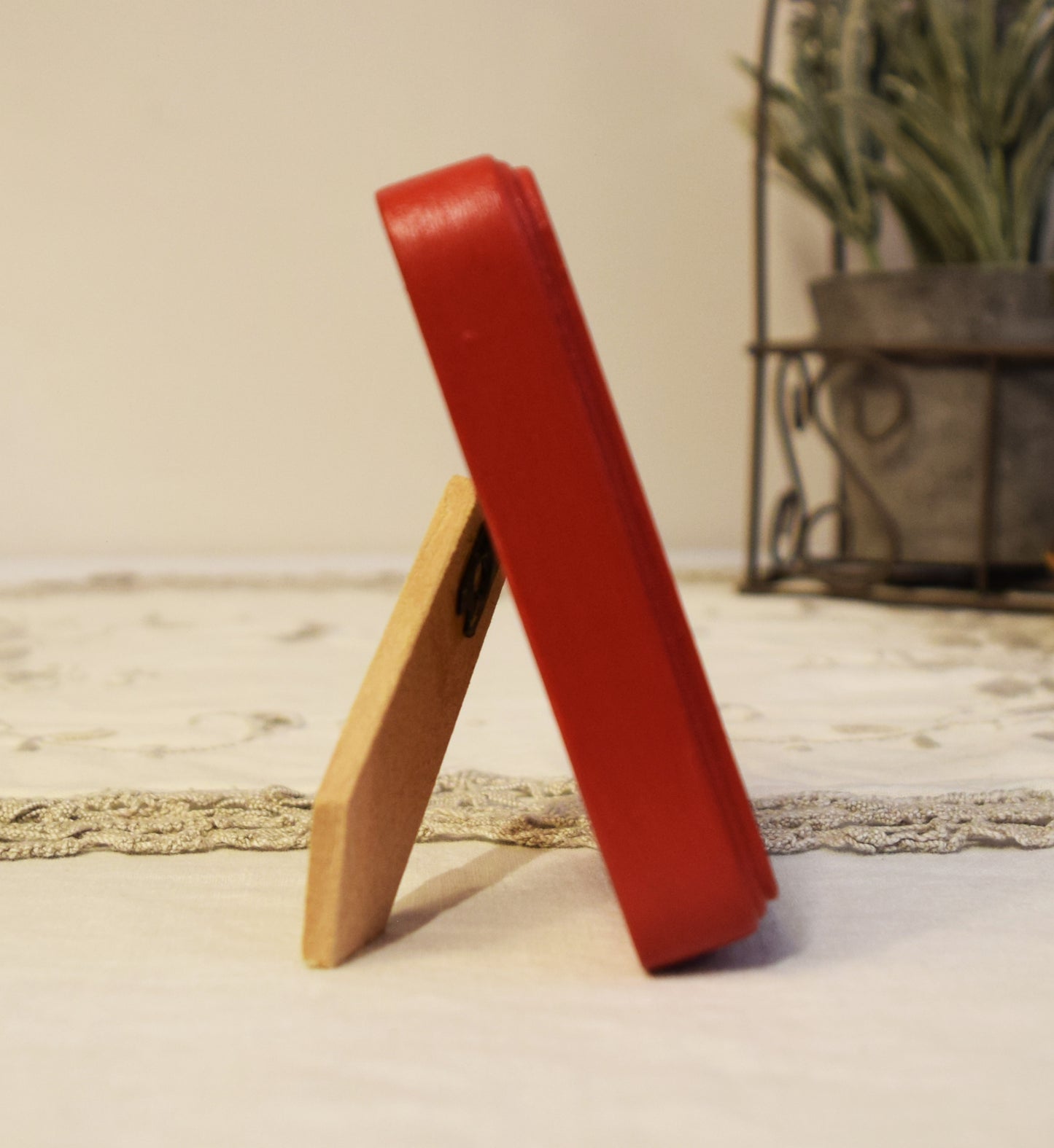 Red 2" x 3" Rectangle Handmade Wooden Photo Picture Frame
