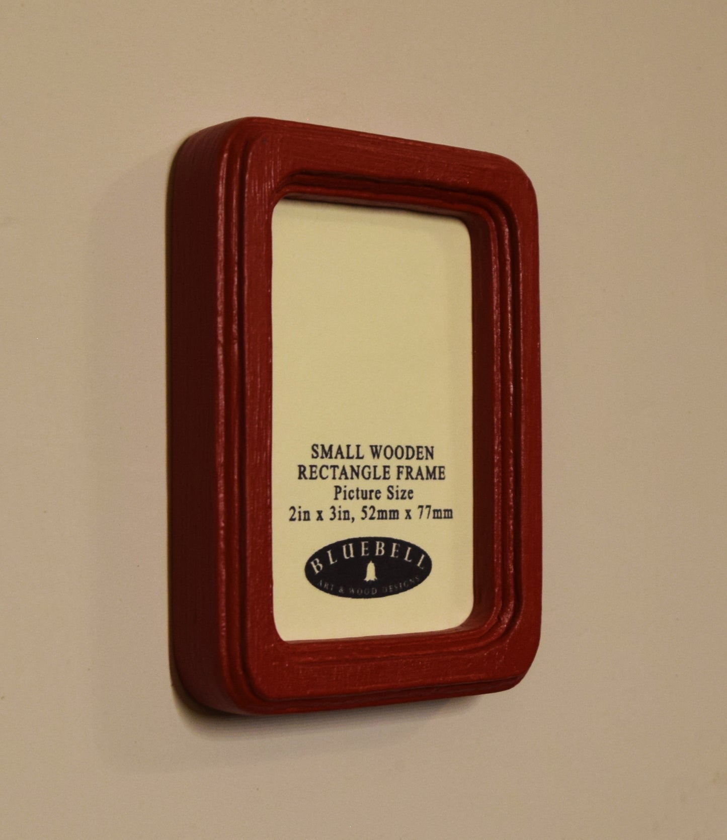 Red 2" x 3" Rectangle Handmade Wooden Photo Picture Frame