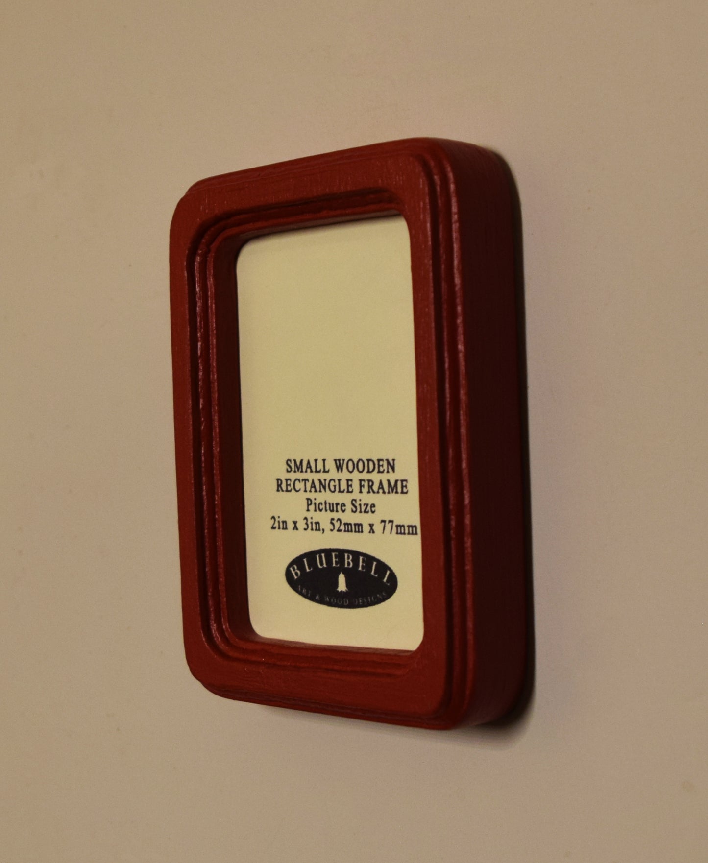Red 2" x 3" Rectangle Handmade Wooden Photo Picture Frame