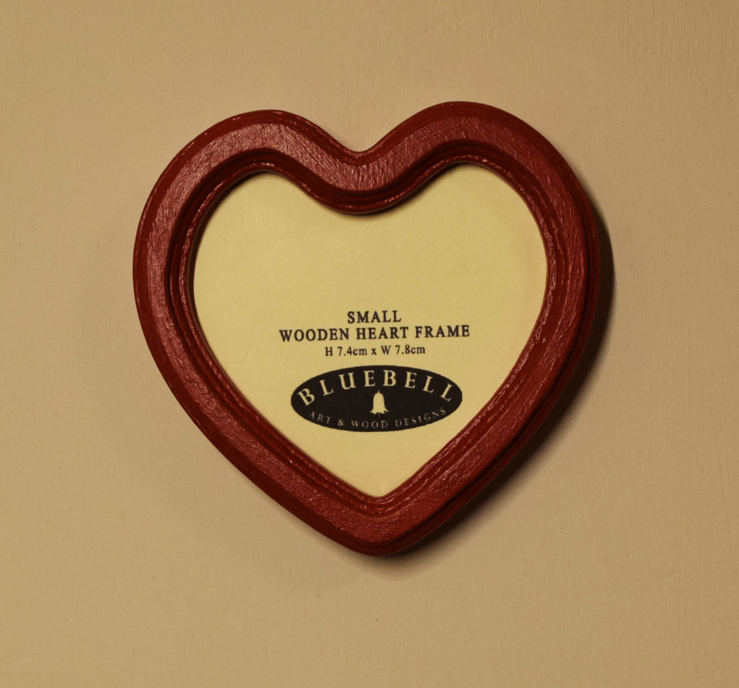 Red 3" x 3" Heart Handmade Wooden Photo Picture Frame