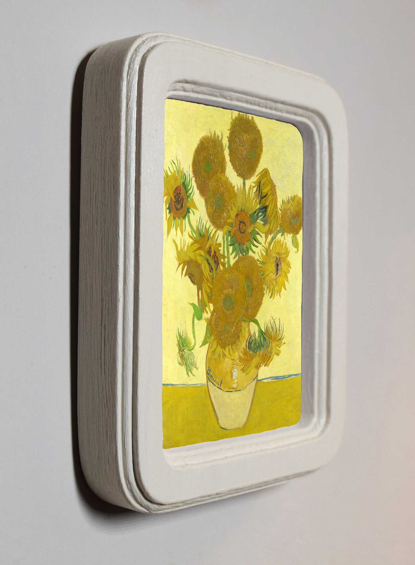 Sunflowers Vincent van Gogh 1888 4" x 6" Rectangle Roman Edged Wooden Framed Classic Art Print