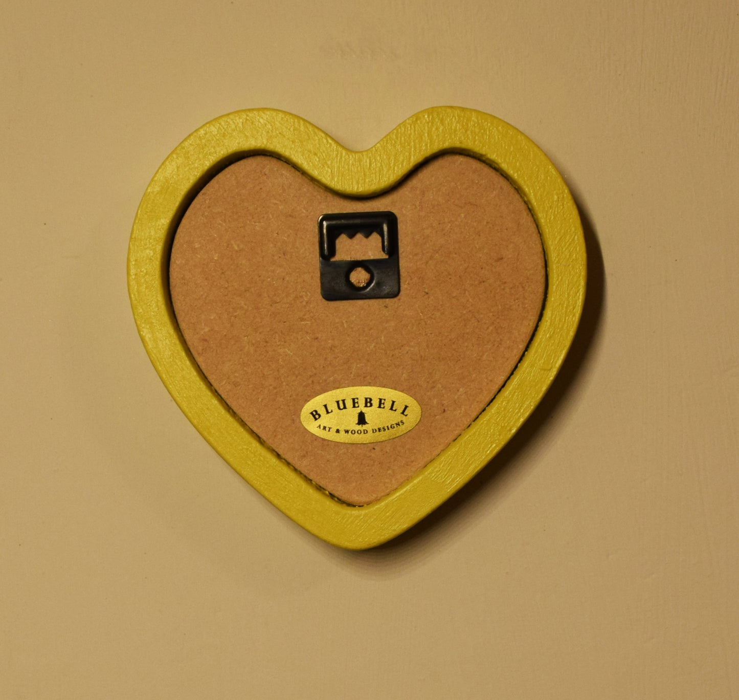 Yellow 3" x 3" Heart Handmade Wooden Photo Picture Frame