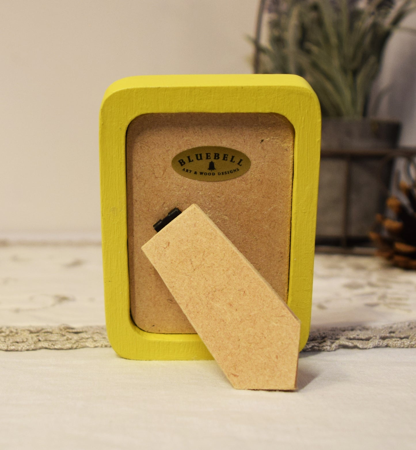 Yellow 2" x 3" Rectangle Handmade Wooden Photo Picture Frame