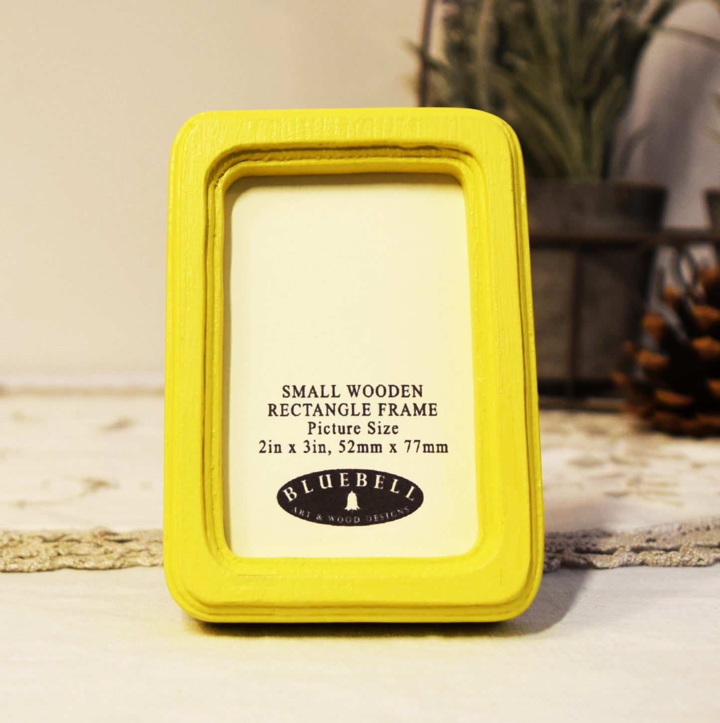 Yellow 2" x 3" Rectangle Handmade Wooden Photo Picture Frame