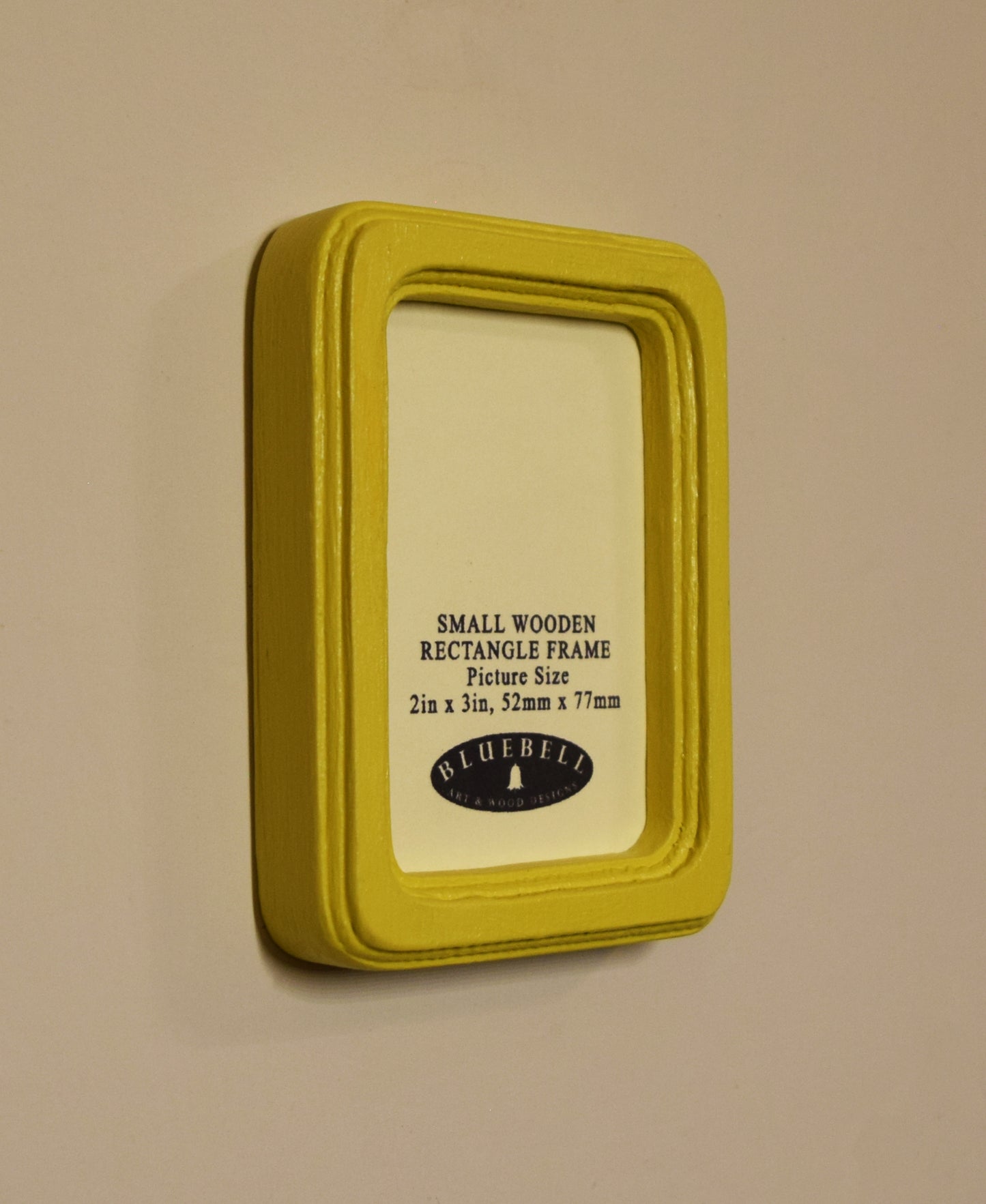 Yellow 2" x 3" Rectangle Handmade Wooden Photo Picture Frame