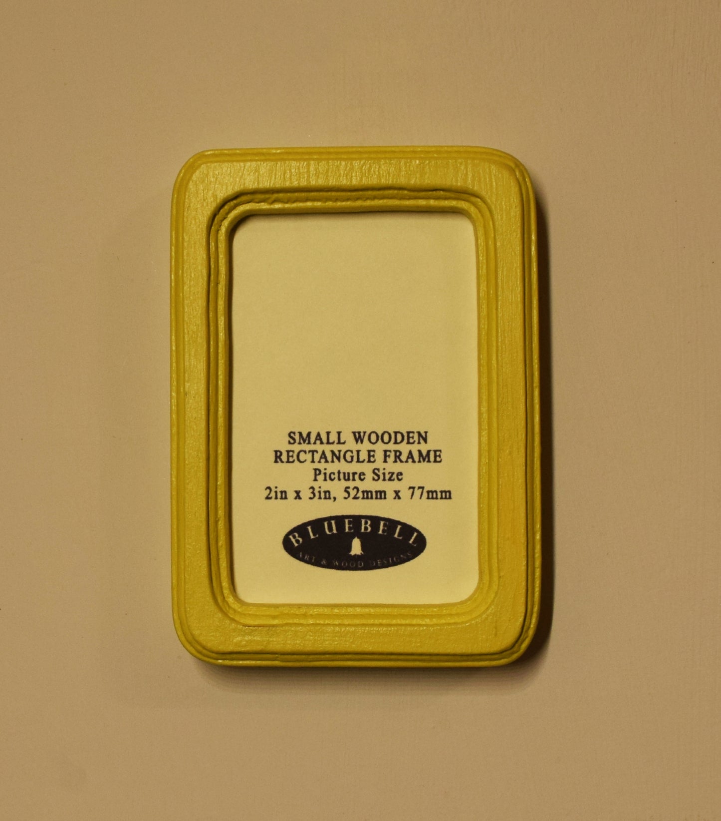 Yellow 2" x 3" Rectangle Handmade Wooden Photo Picture Frame